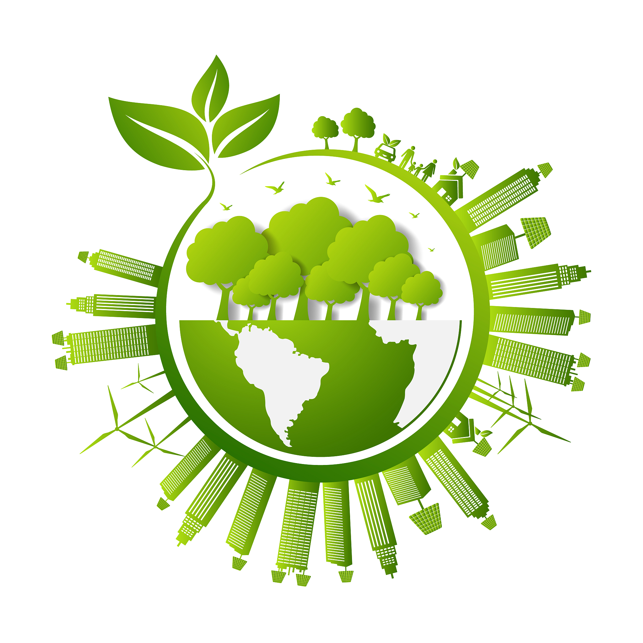 concept world environment and sustainable development , vector i