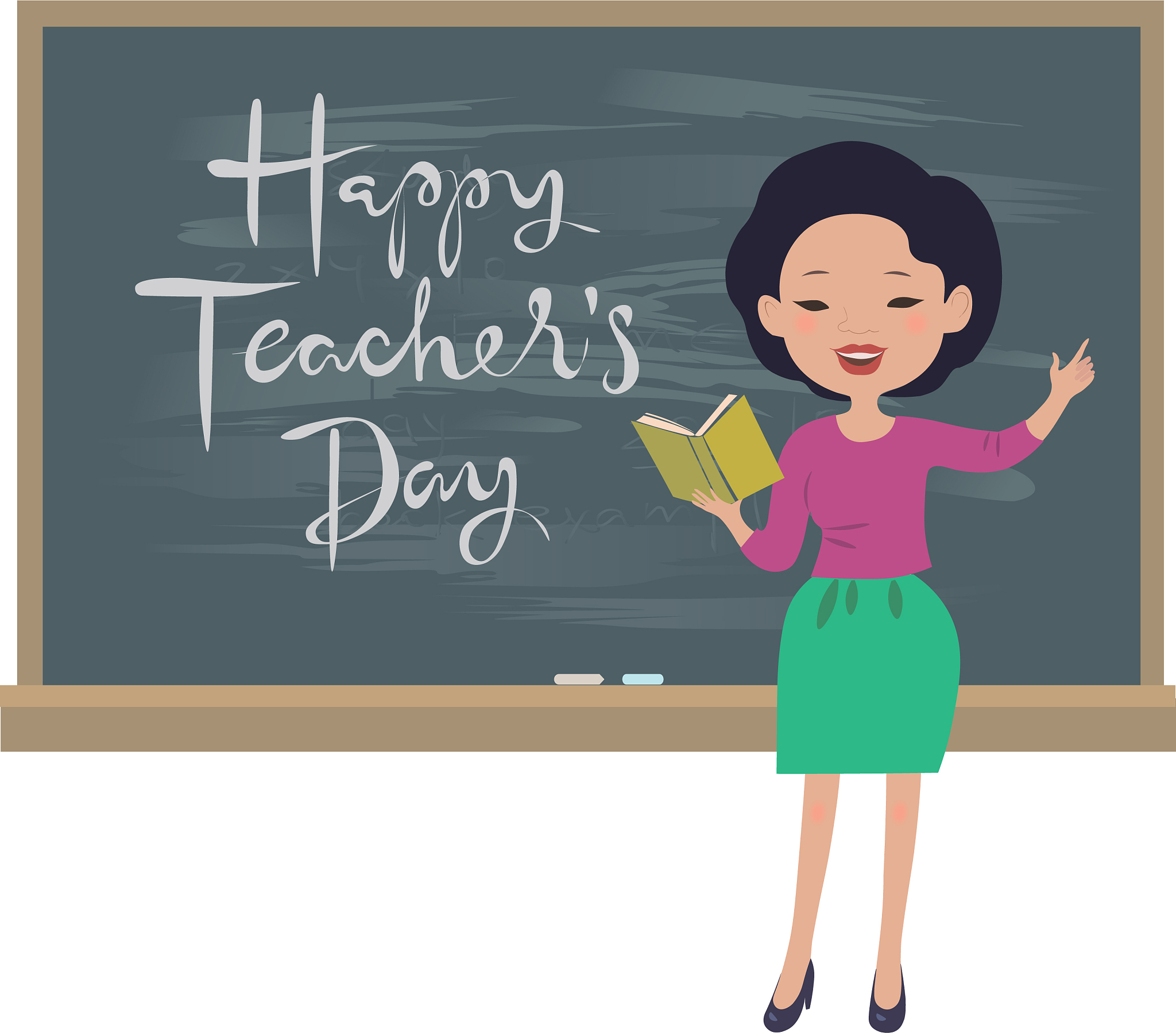 teachers day greeting card asian teacher
