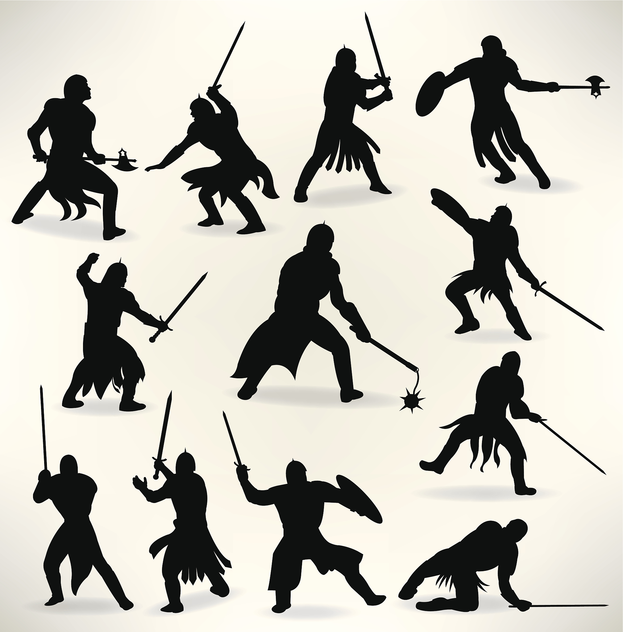 medieval knights - sword fight, battle