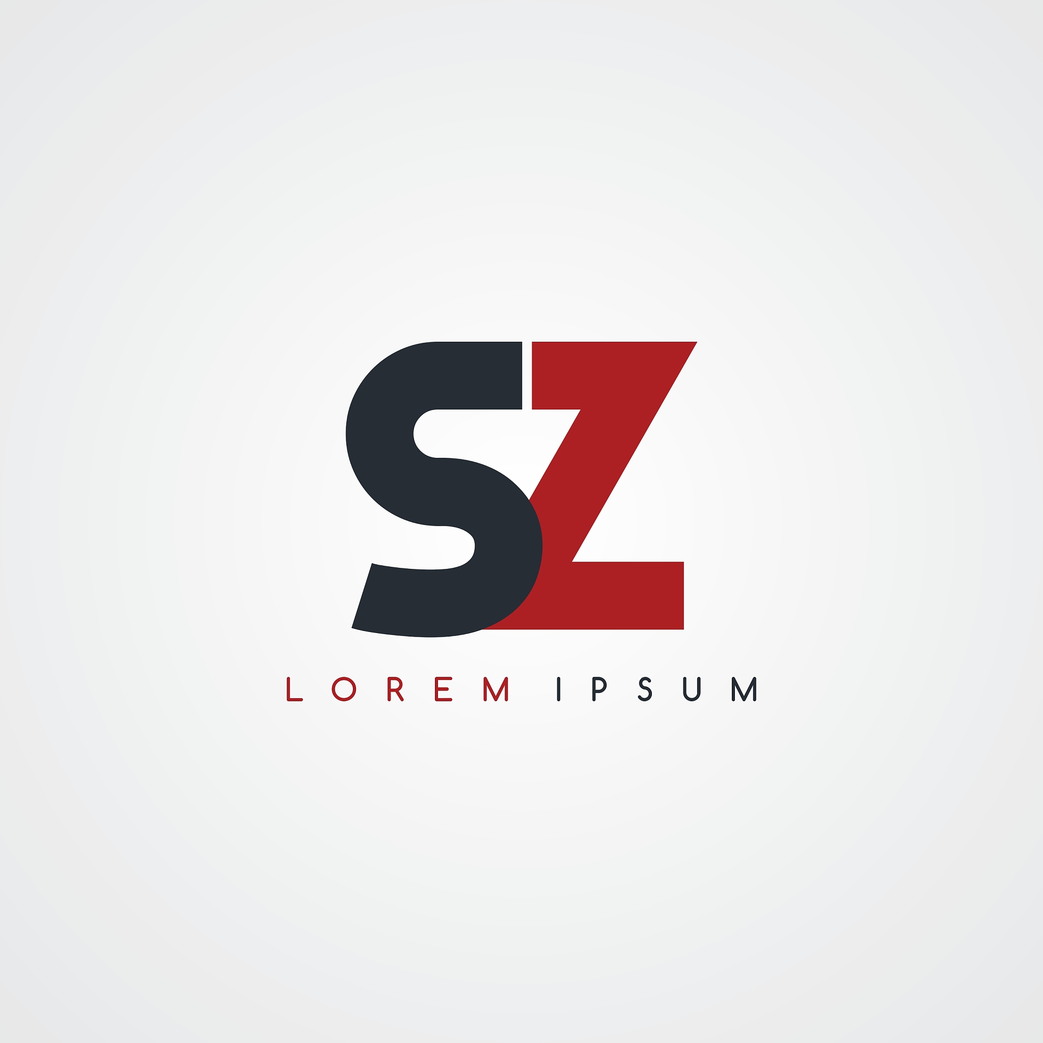 initial letter linked uppercase logo black red in