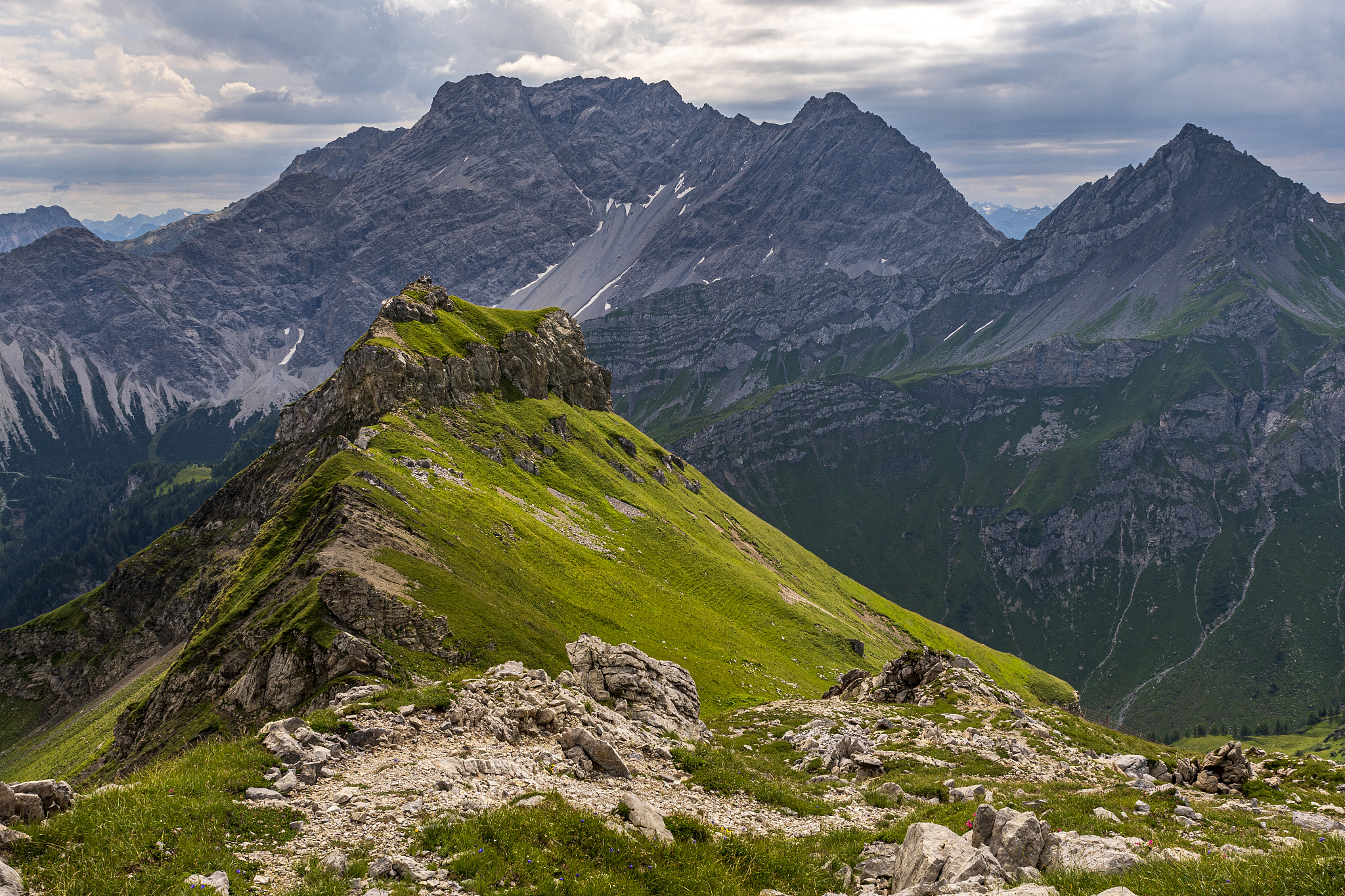 scenic view of mountains against sky, malbun, liechtenstein
