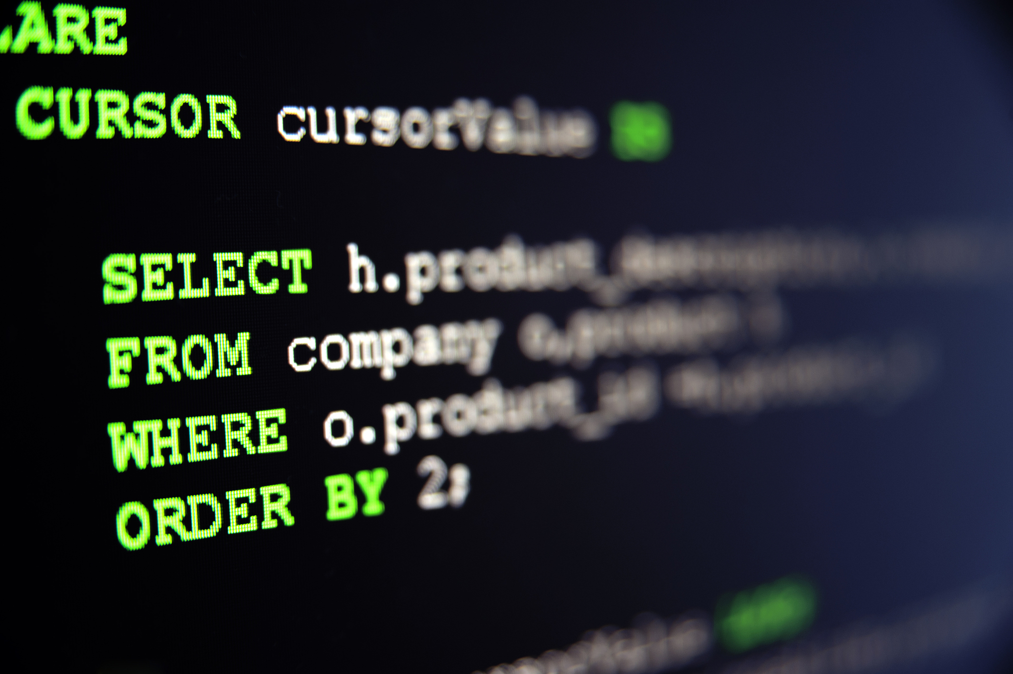sql code on black