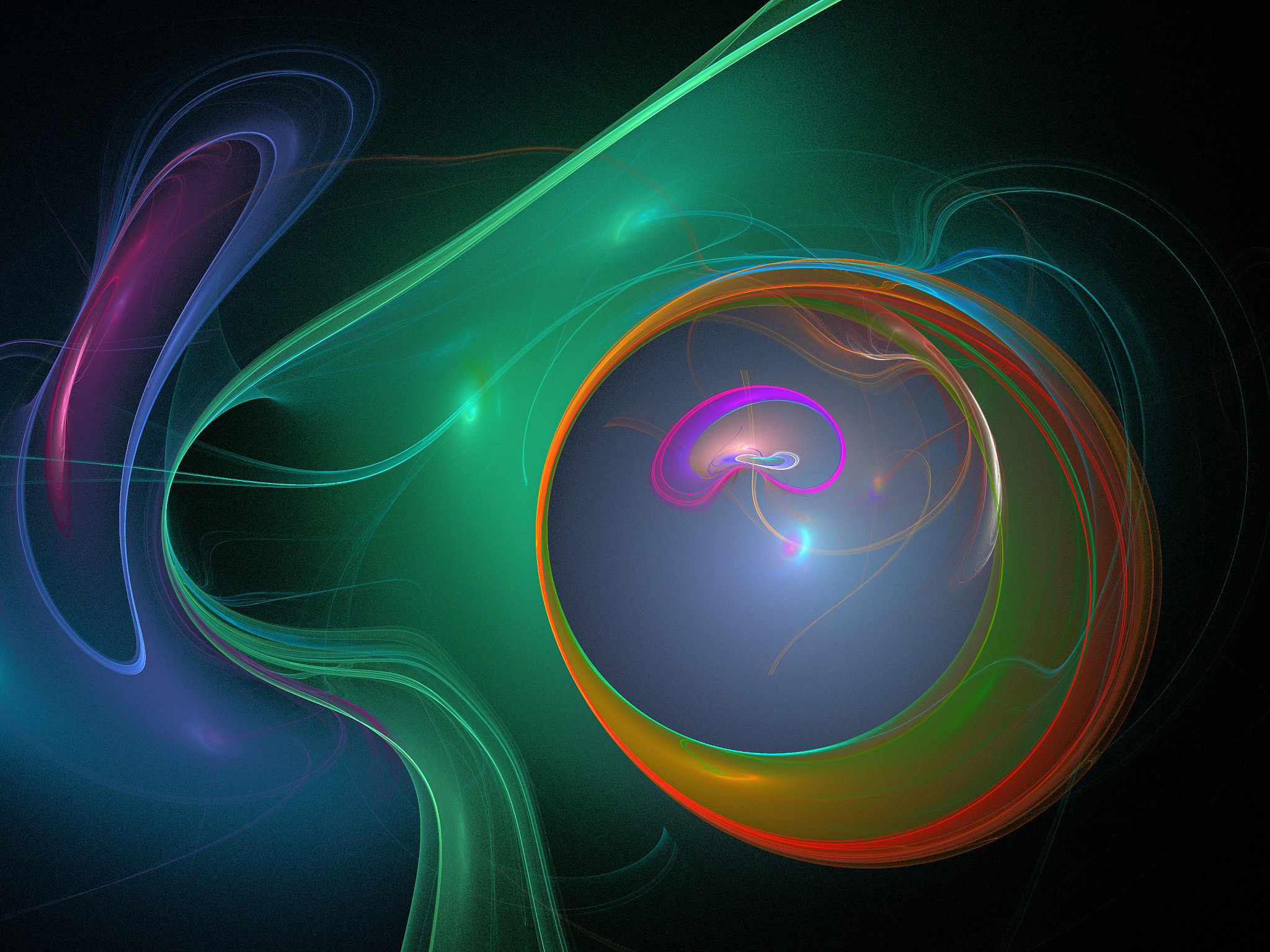 image of one digital fractal on black color