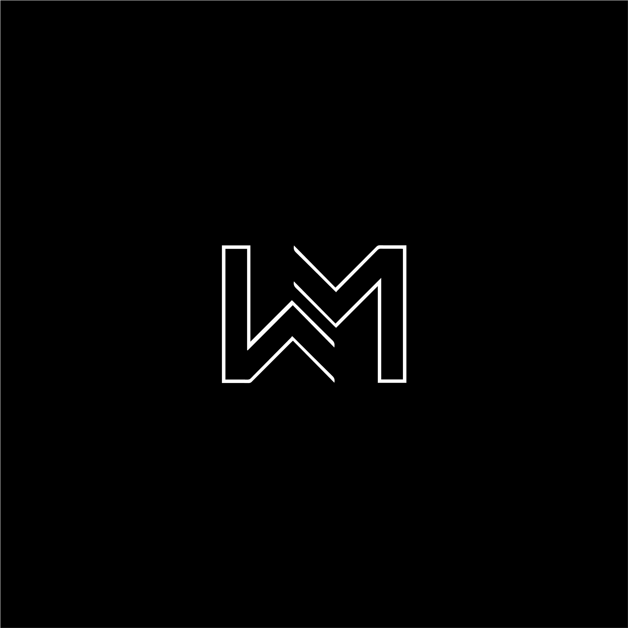 initial letter wm or mw logo design template