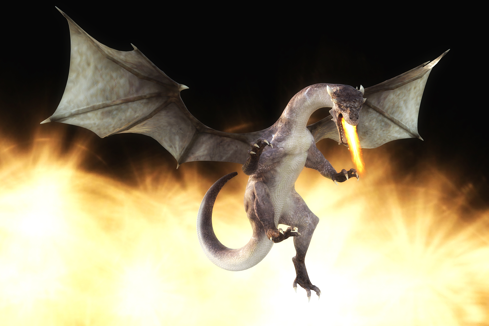 3d illustration of a fantasy dragon