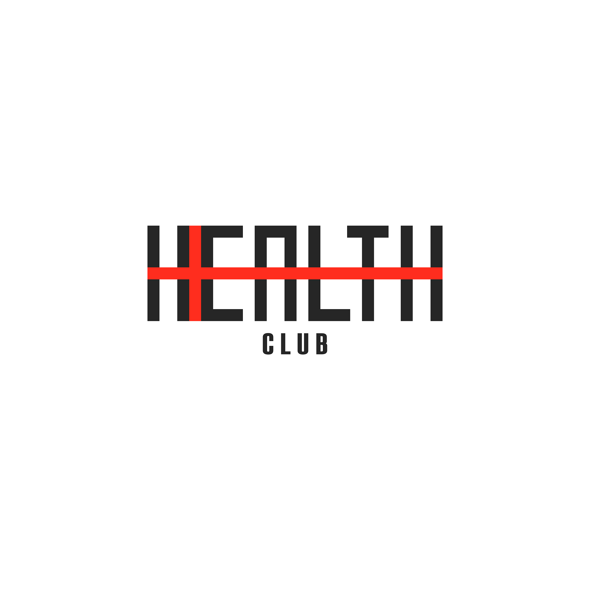 inscription health logo word with cross shape