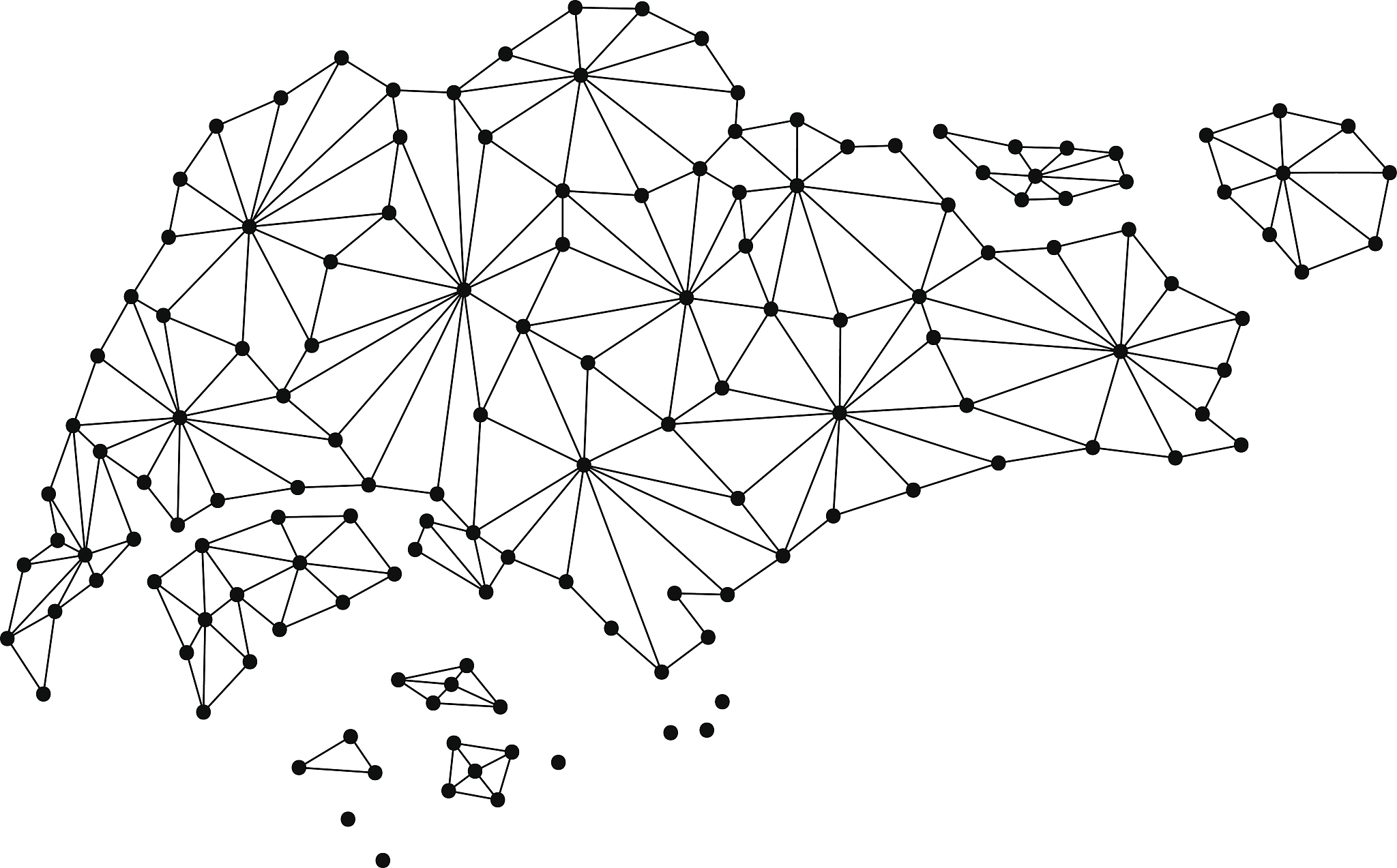 singapore map of polygonal mosaic lines network, rays and dots v