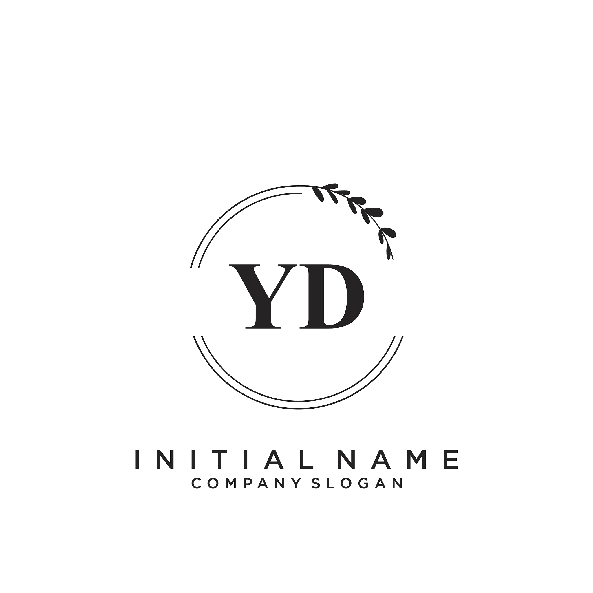 yd initial handwriting logo design