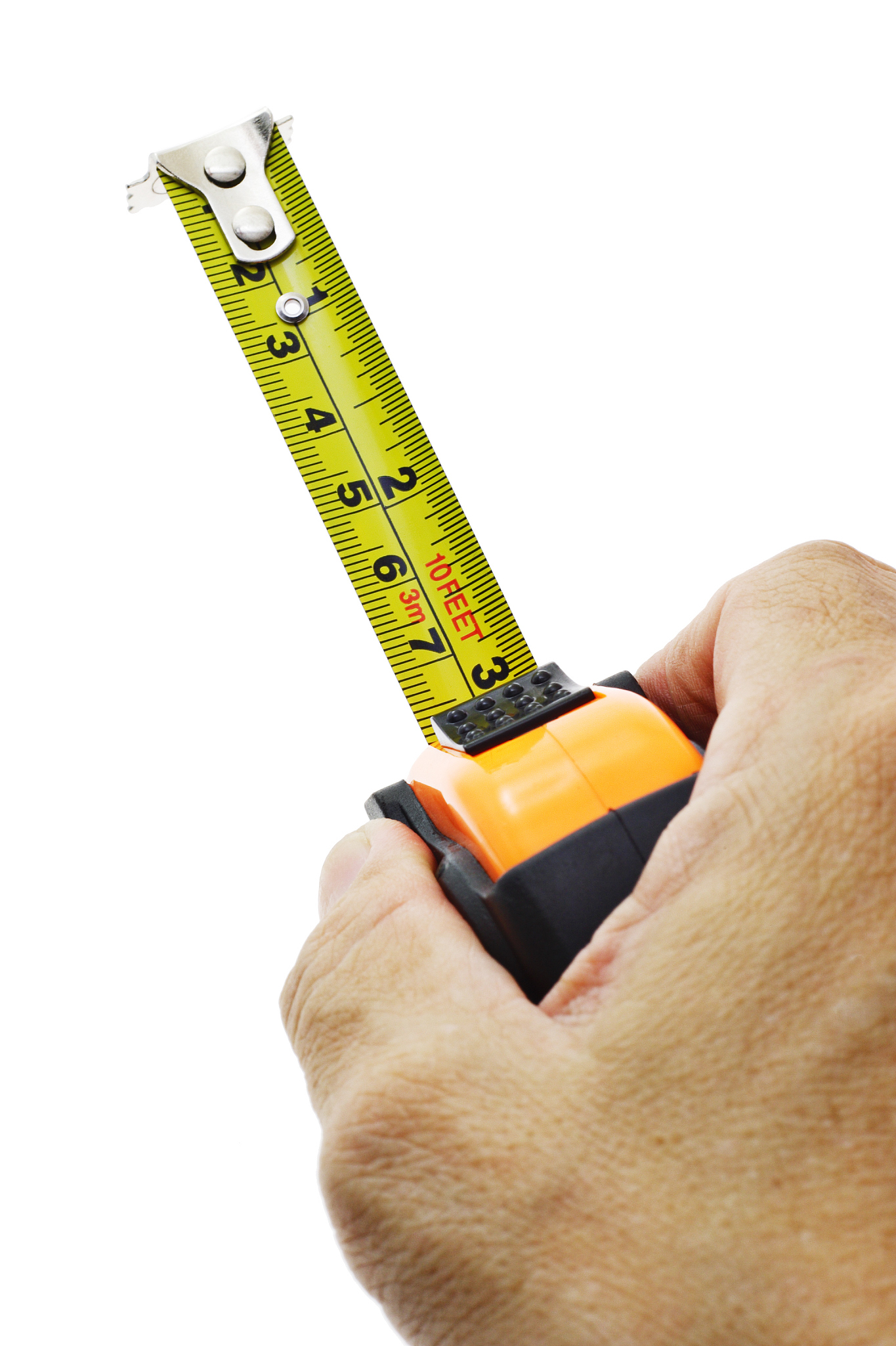 hand holding measuring tape