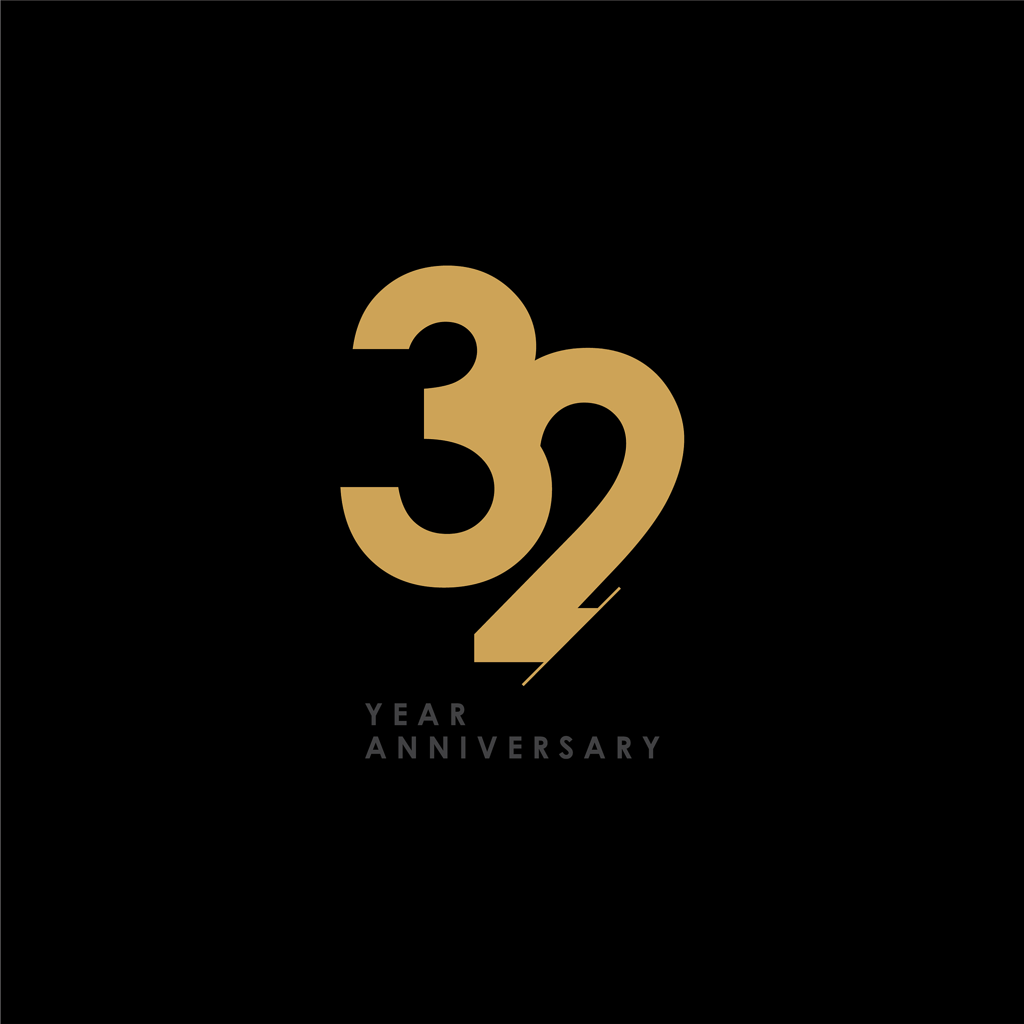 32 year anniversary celebration template design