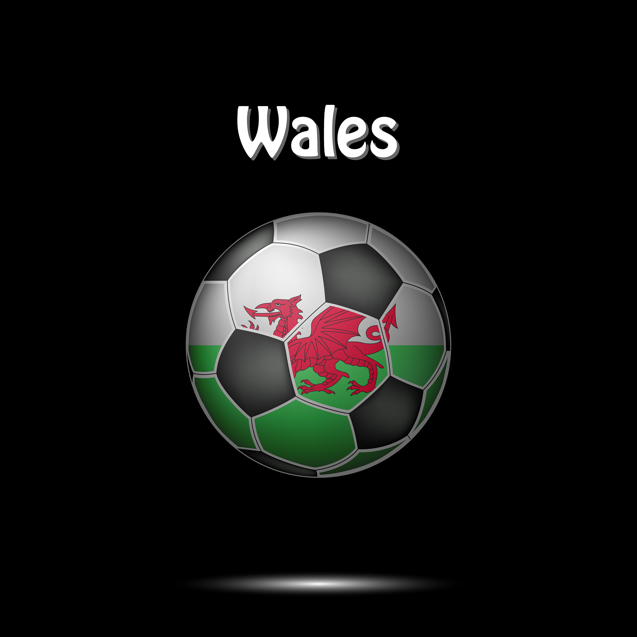 flag of wales in the form of a soccer ball