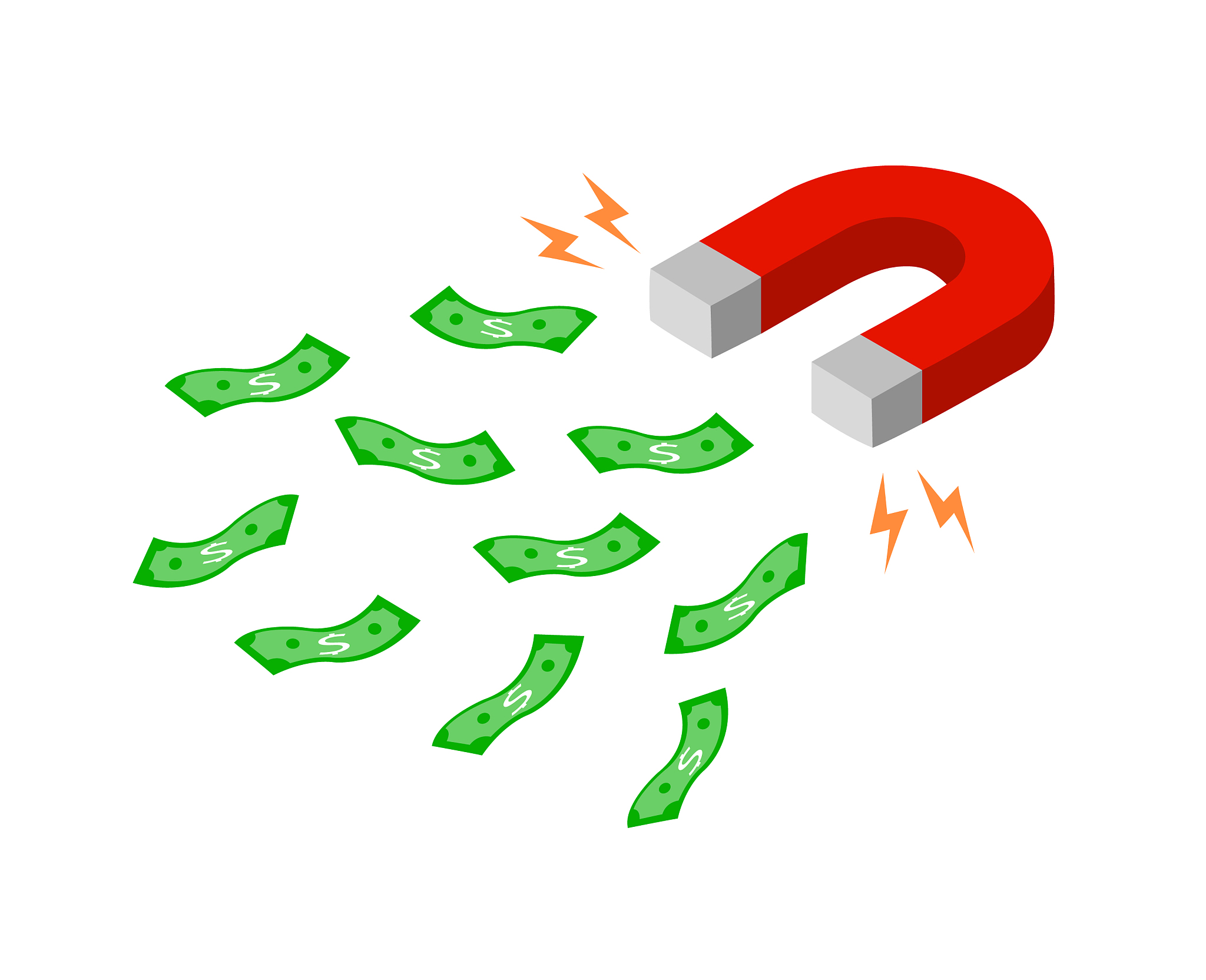 magnet is attracting money towards itself
