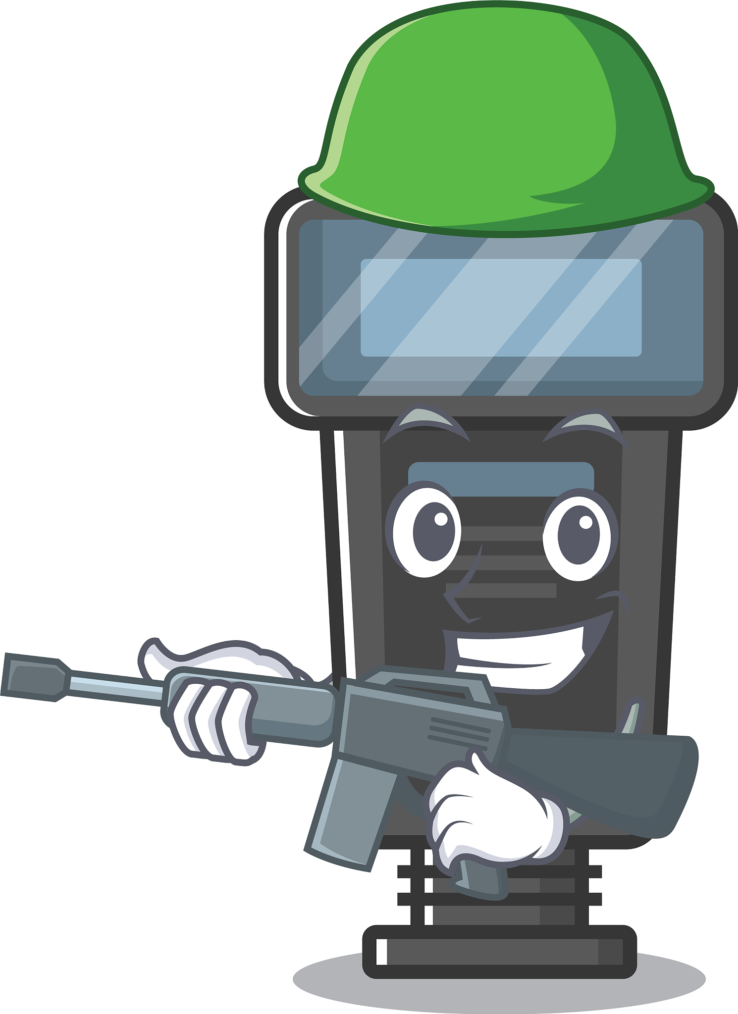army camera flash in cartoon shape