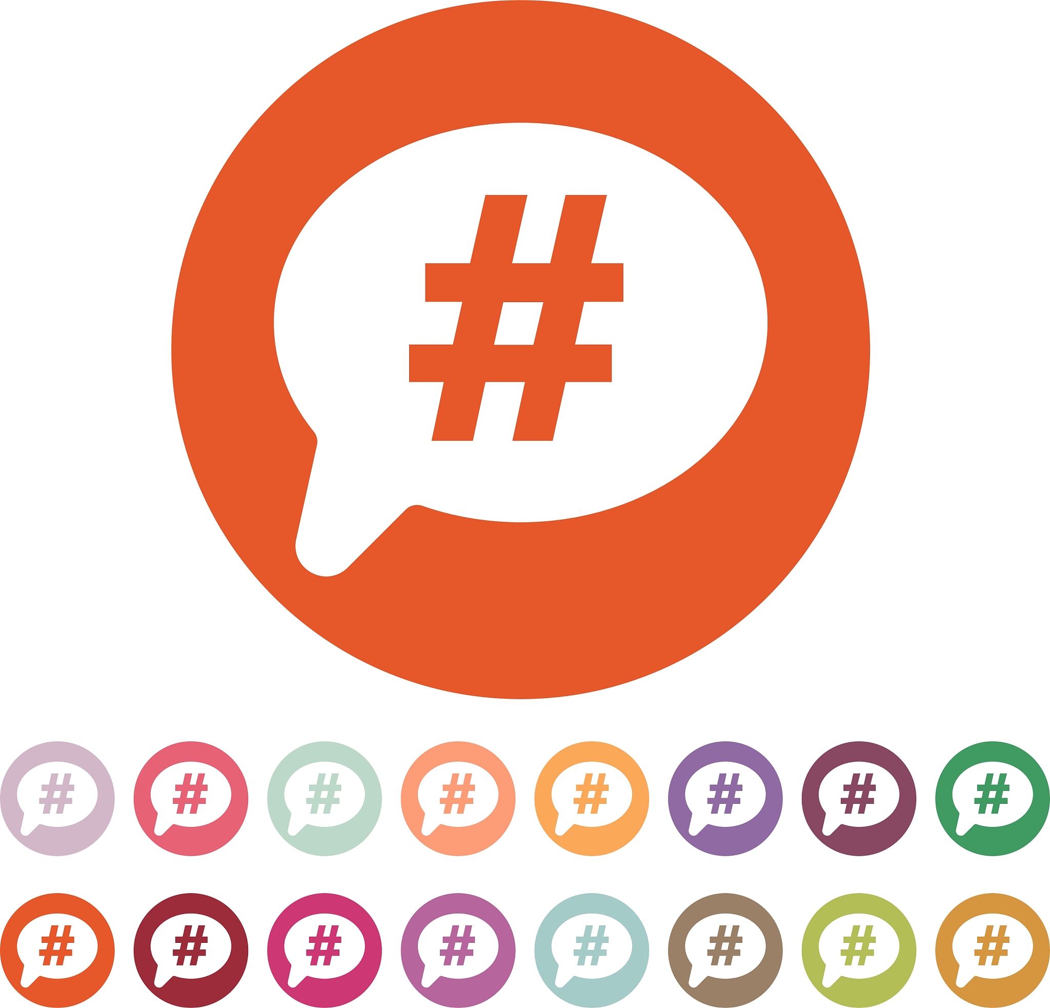 the hashtag icon social network and web