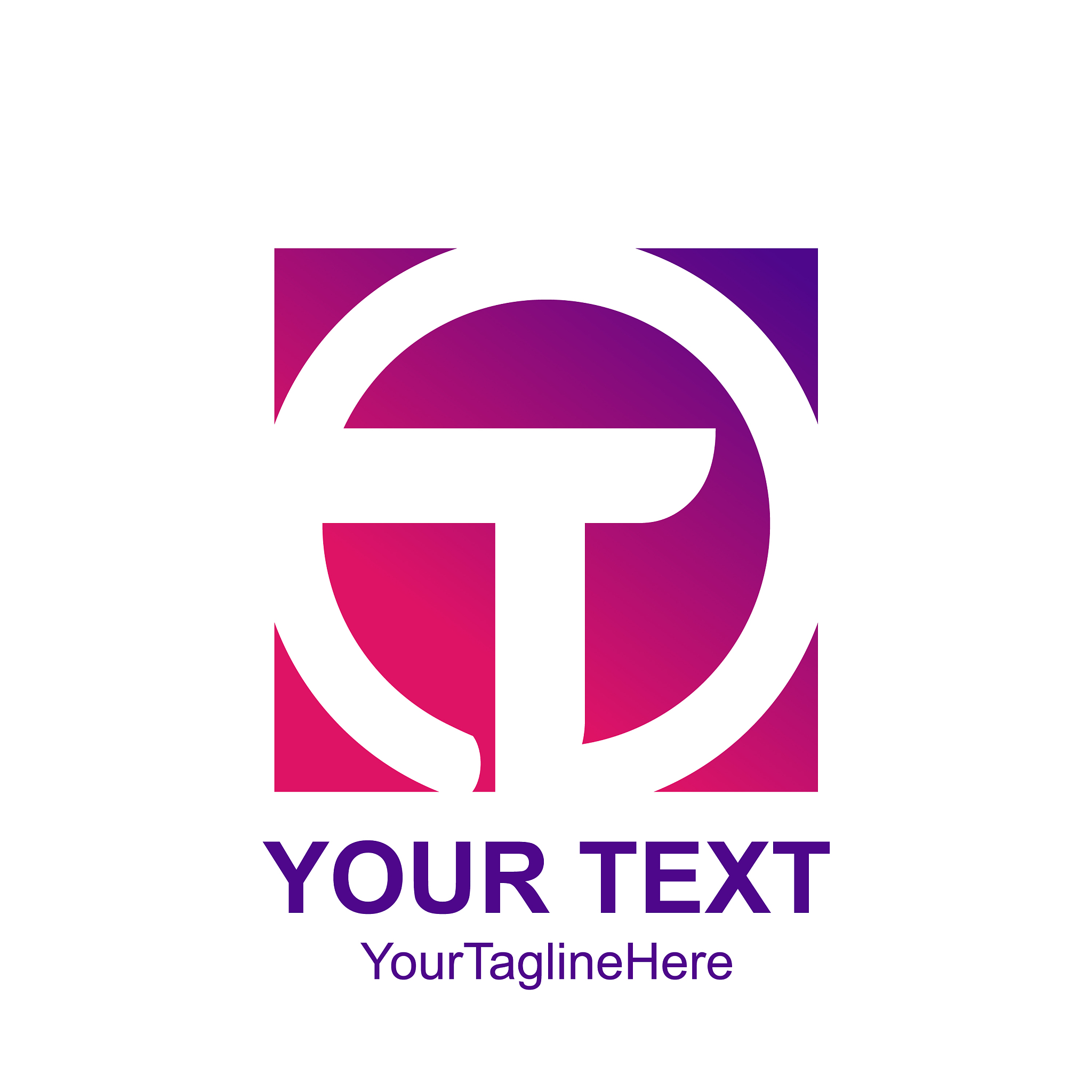 initial letter t logo template colorful circle