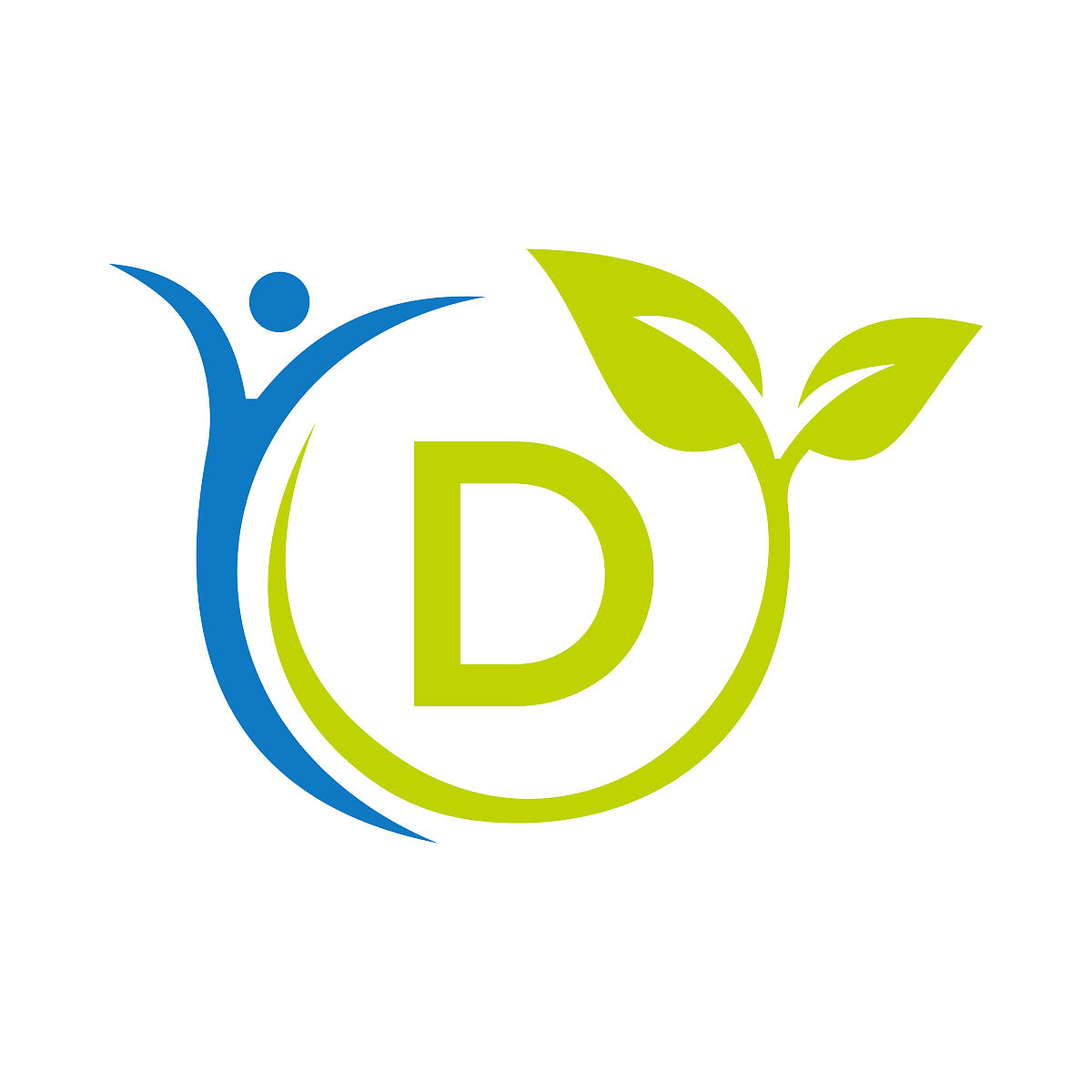 字母d保健标志设计.医疗标识模板.生物,健身,人体健康标志上的字母d矢