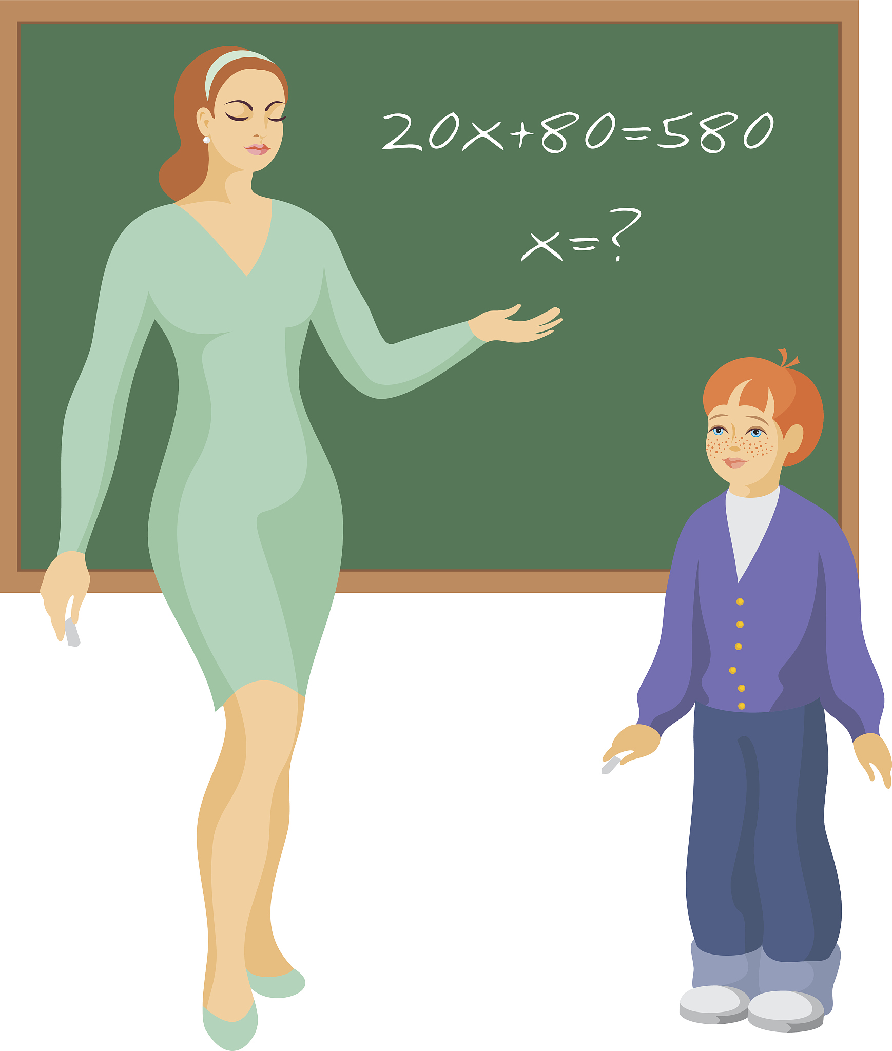 teacher and school student