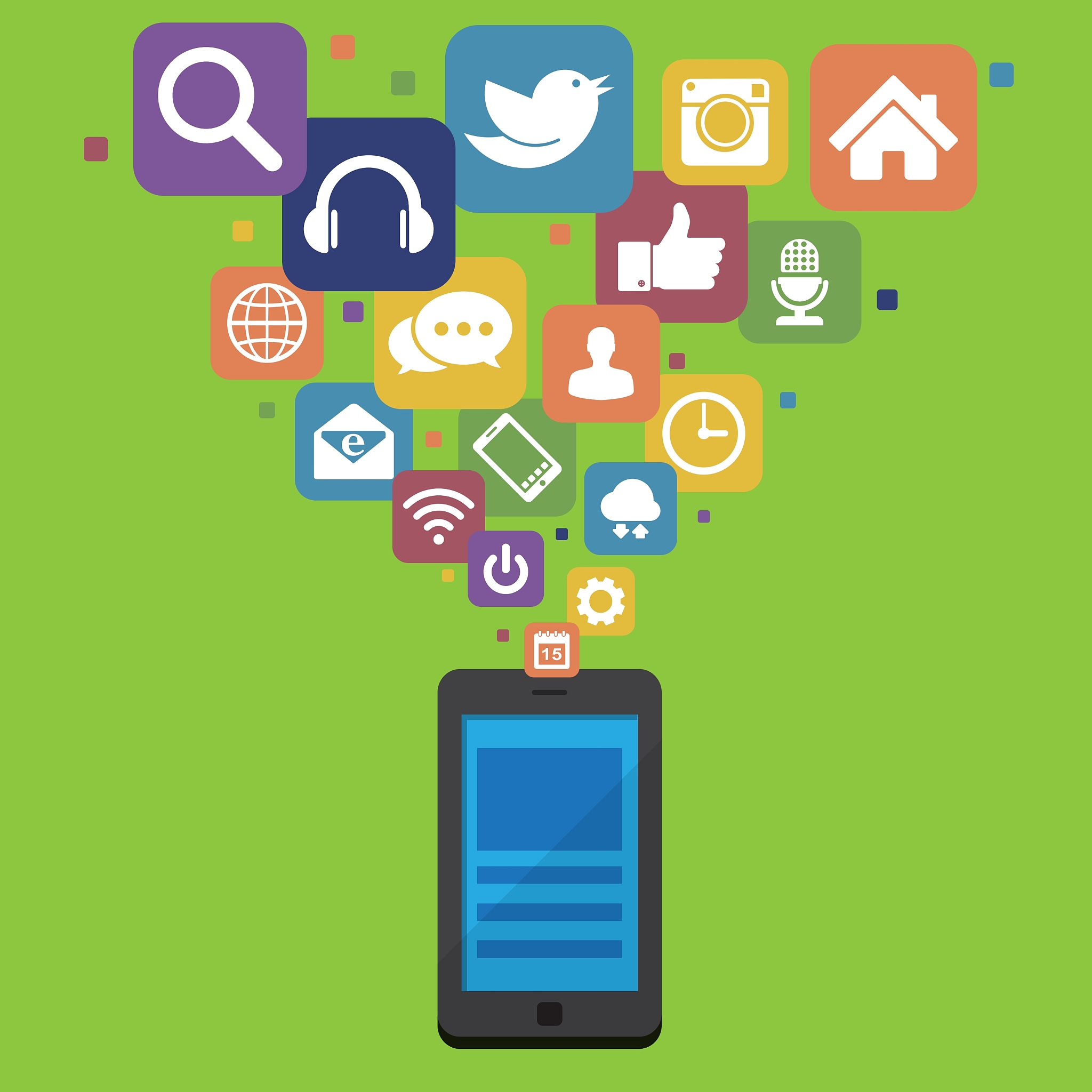 smartphone with social media icons