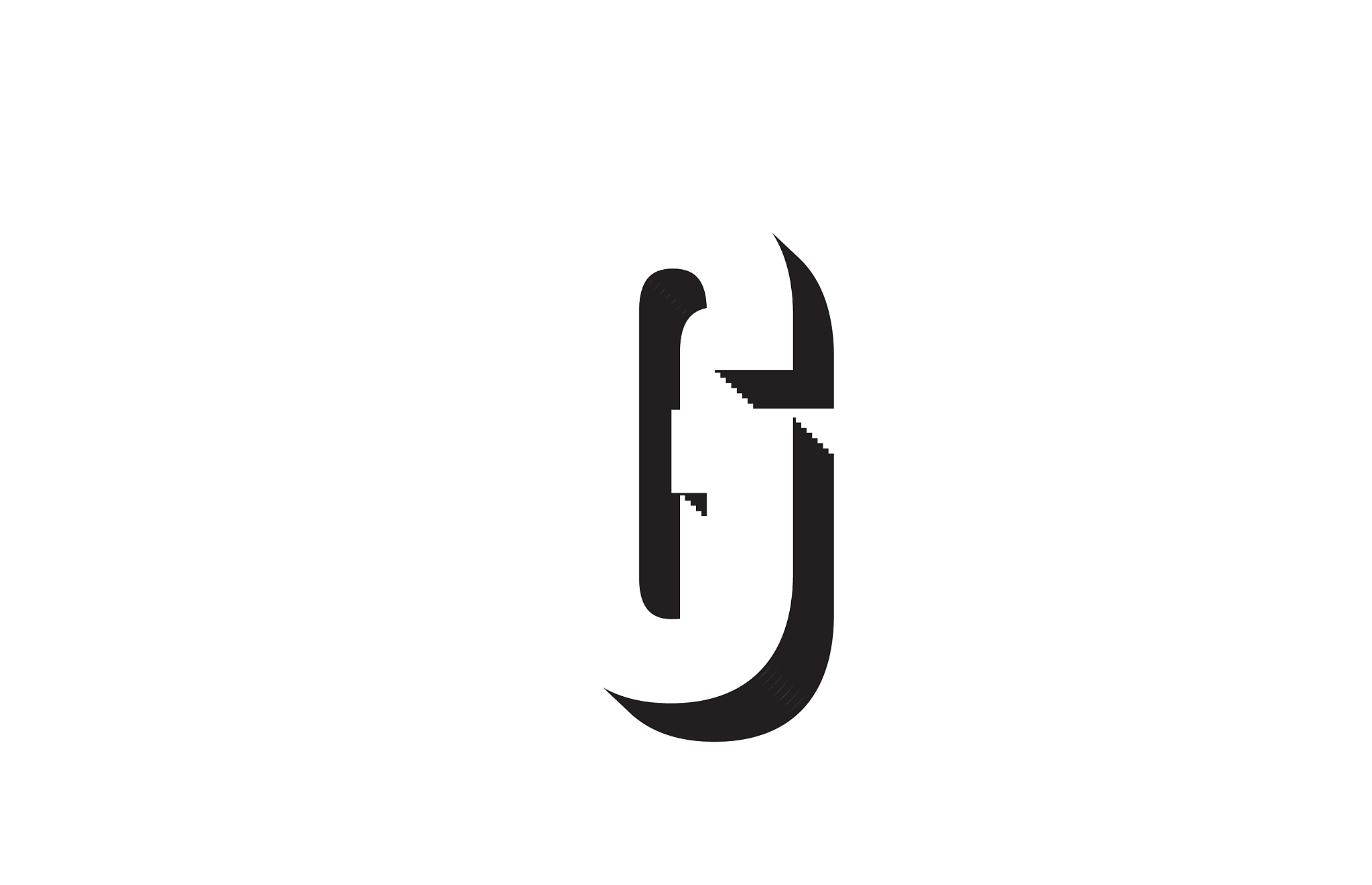 black and white g alphabet letter logo icon design