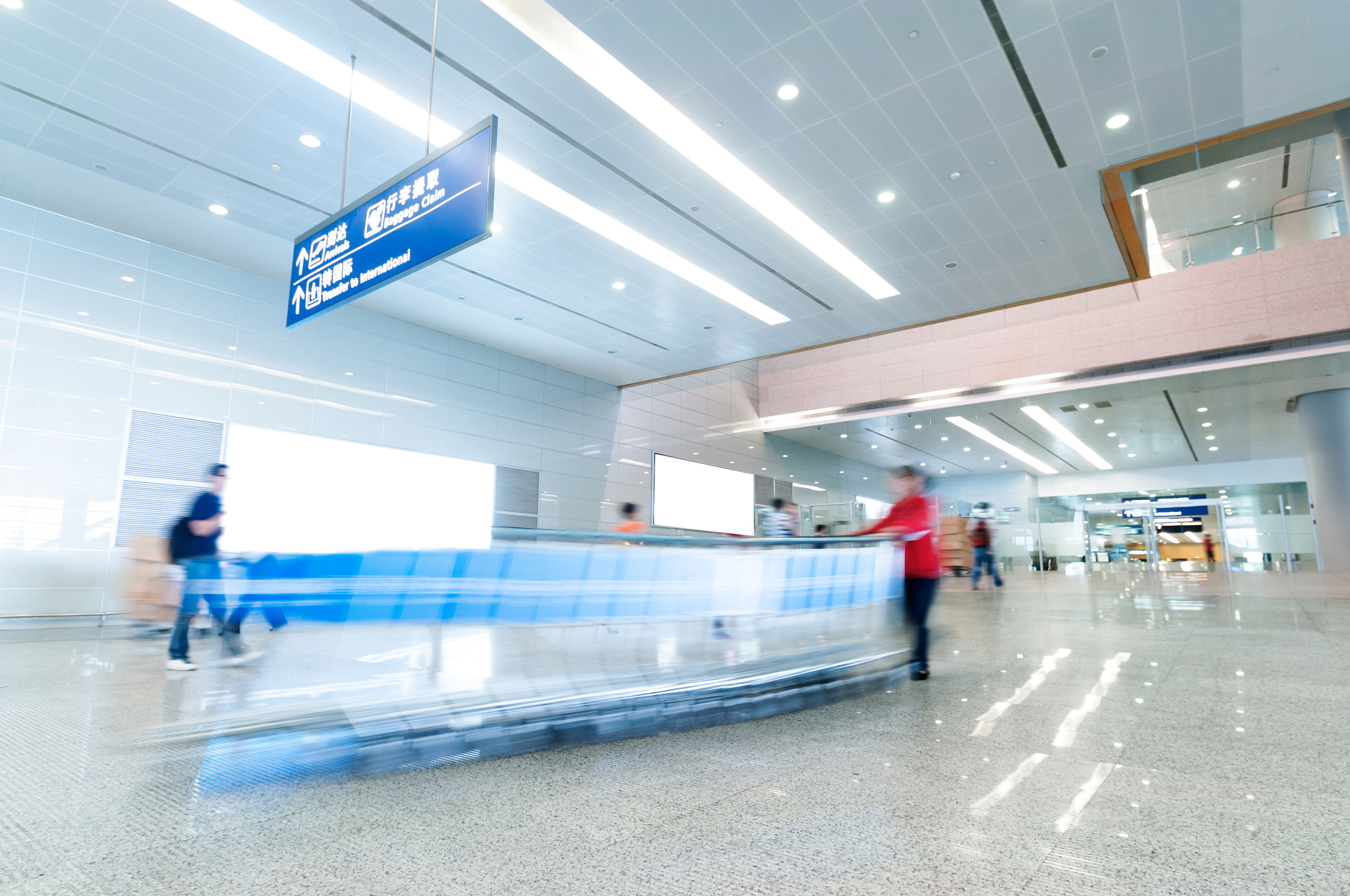 passenger in the shanghai pudong airport