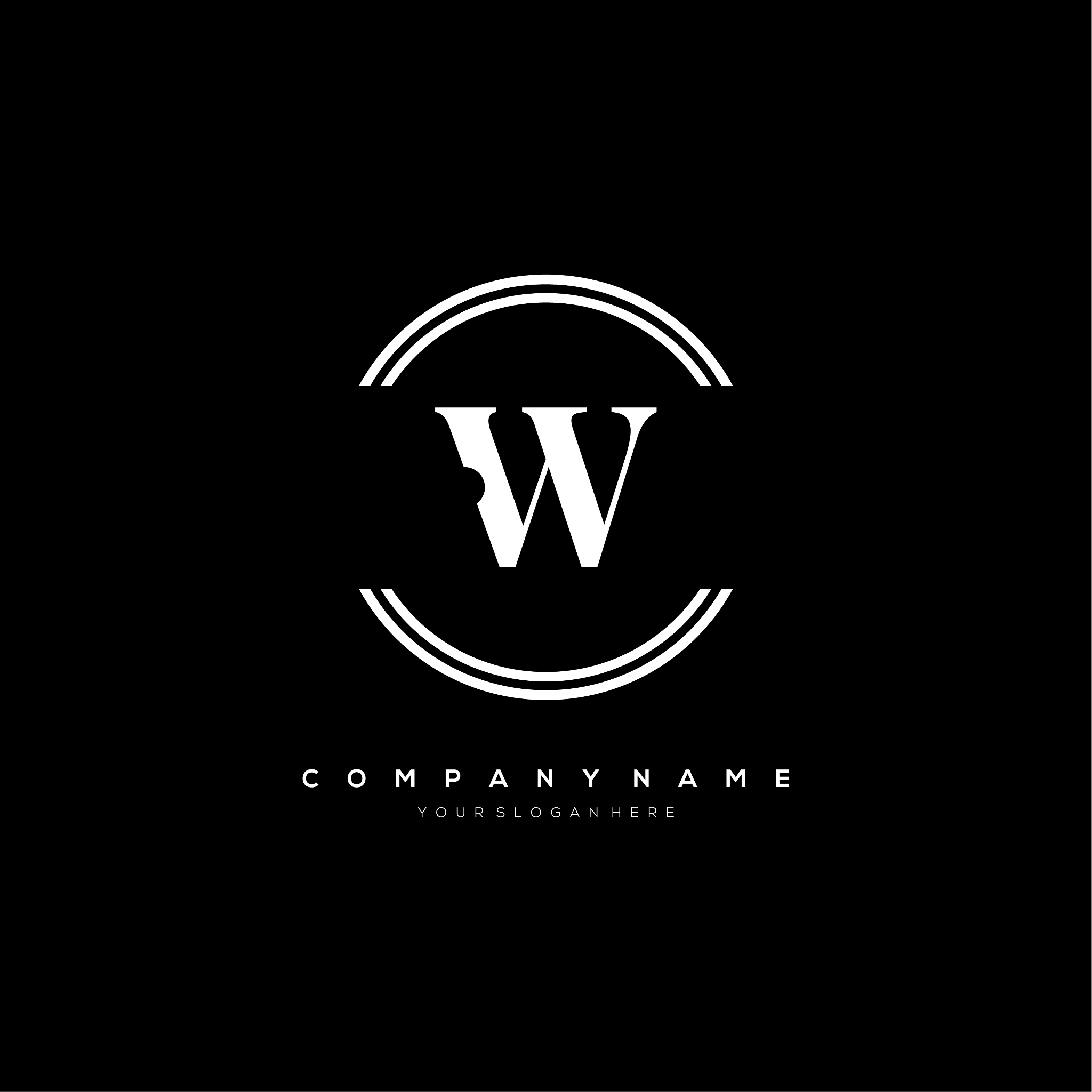 w letter logo template