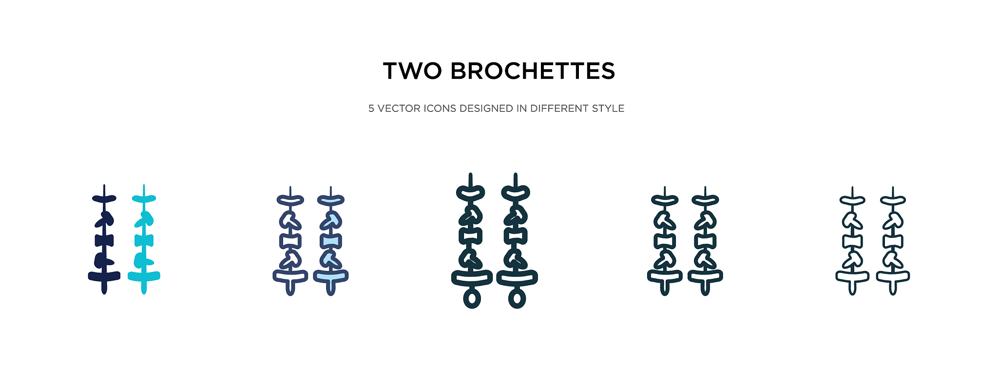 two brochettes icon in different style two