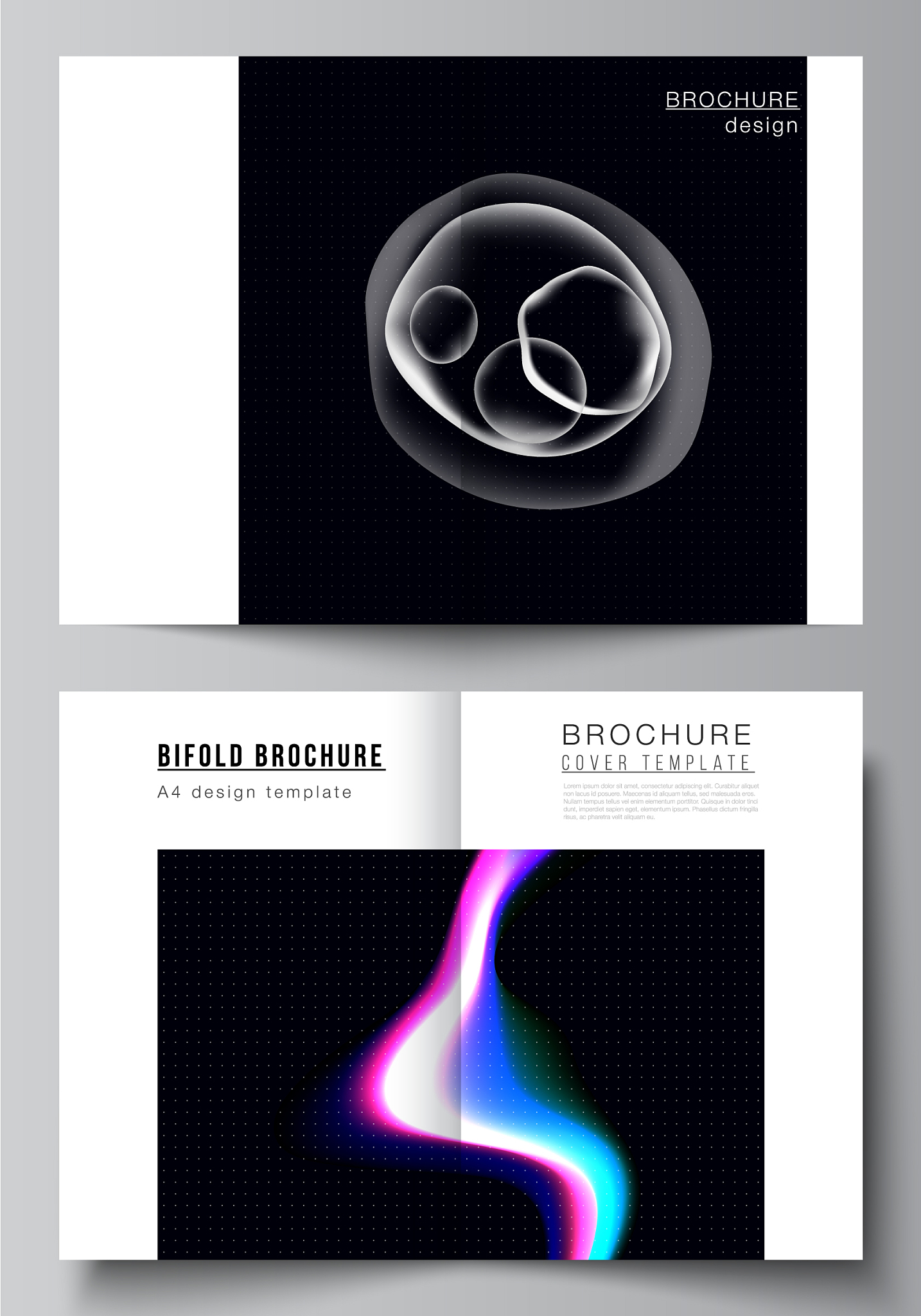 layout of two a4 format cover mockups
