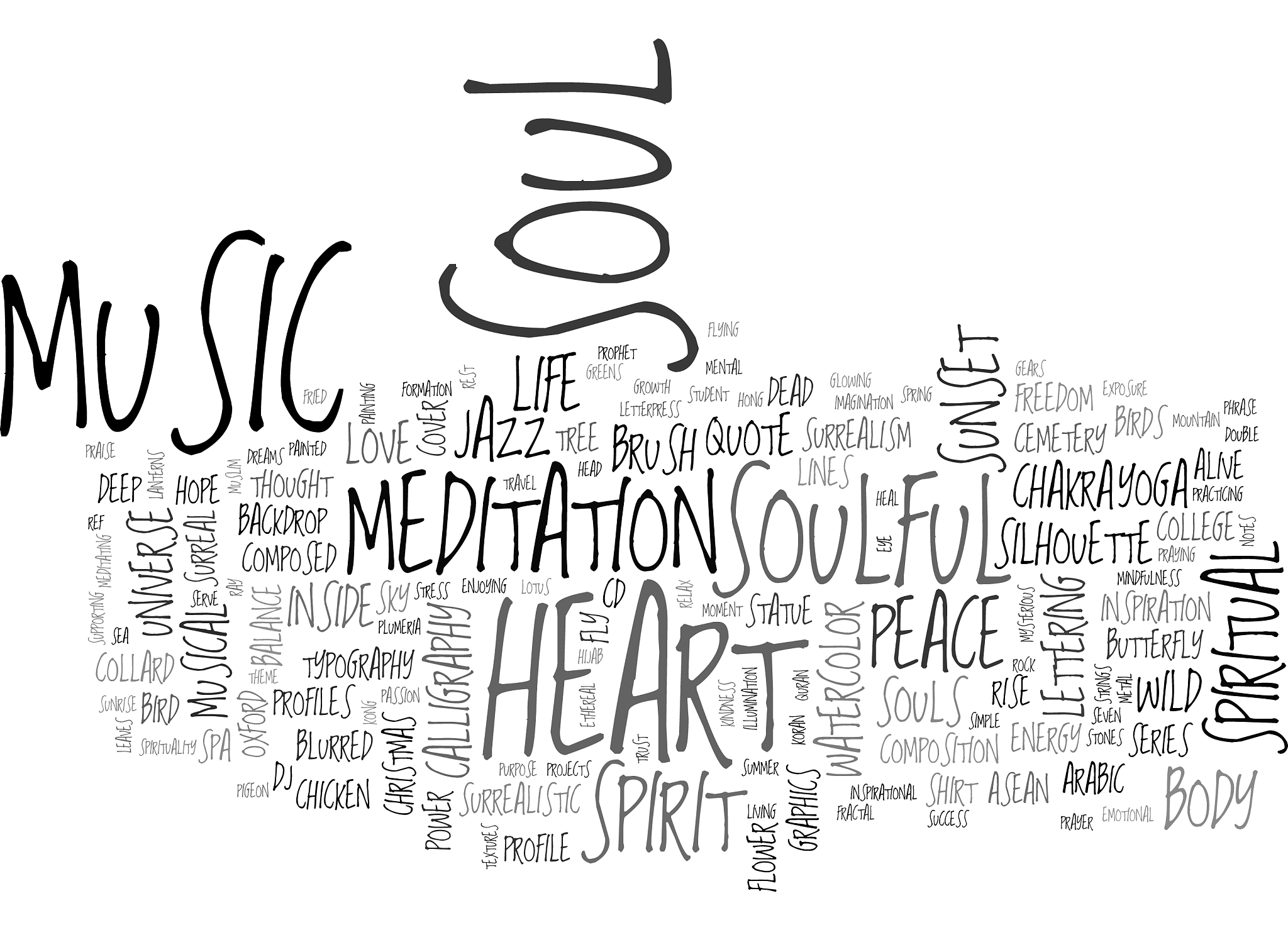 soulful word cloud concept