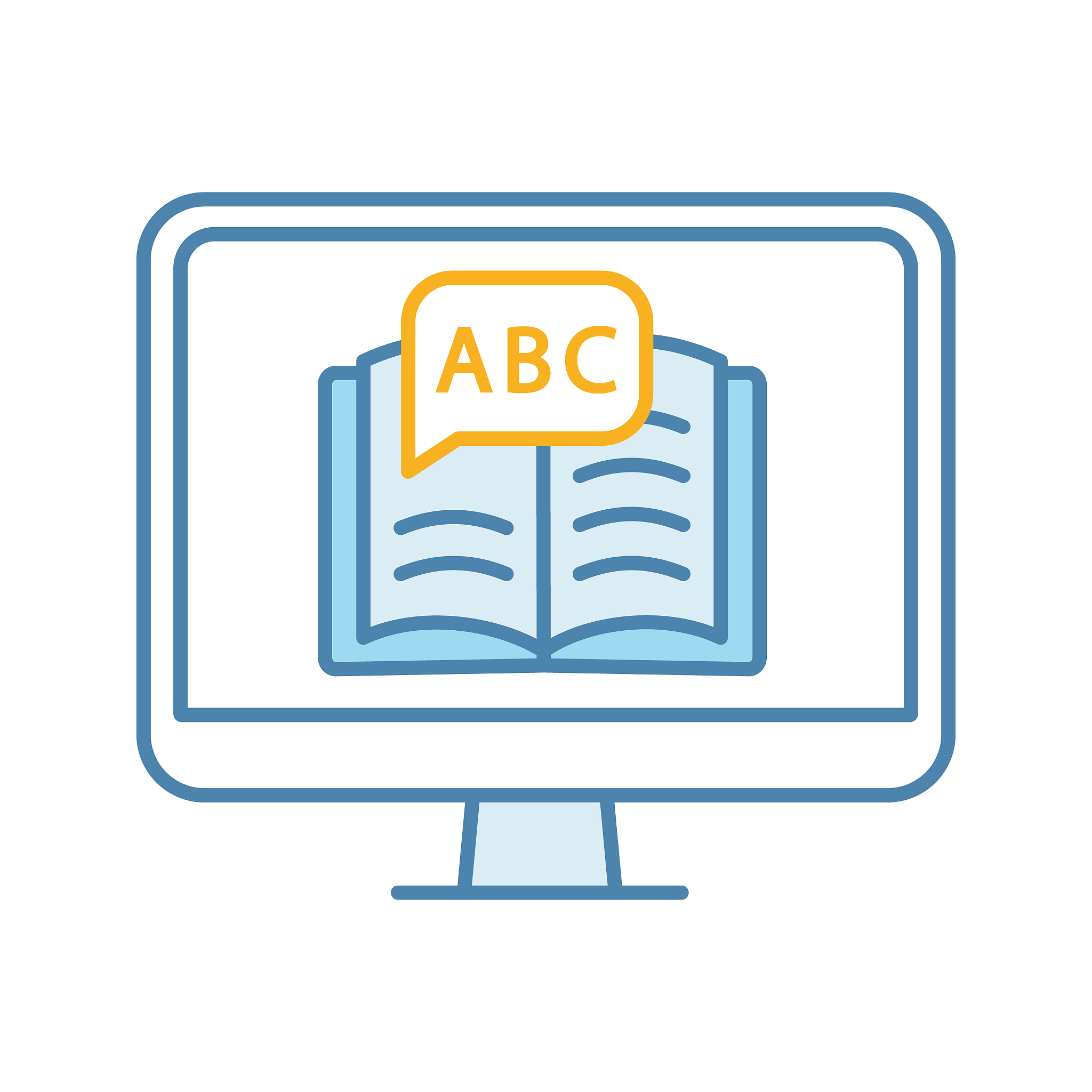 online language learning color icon