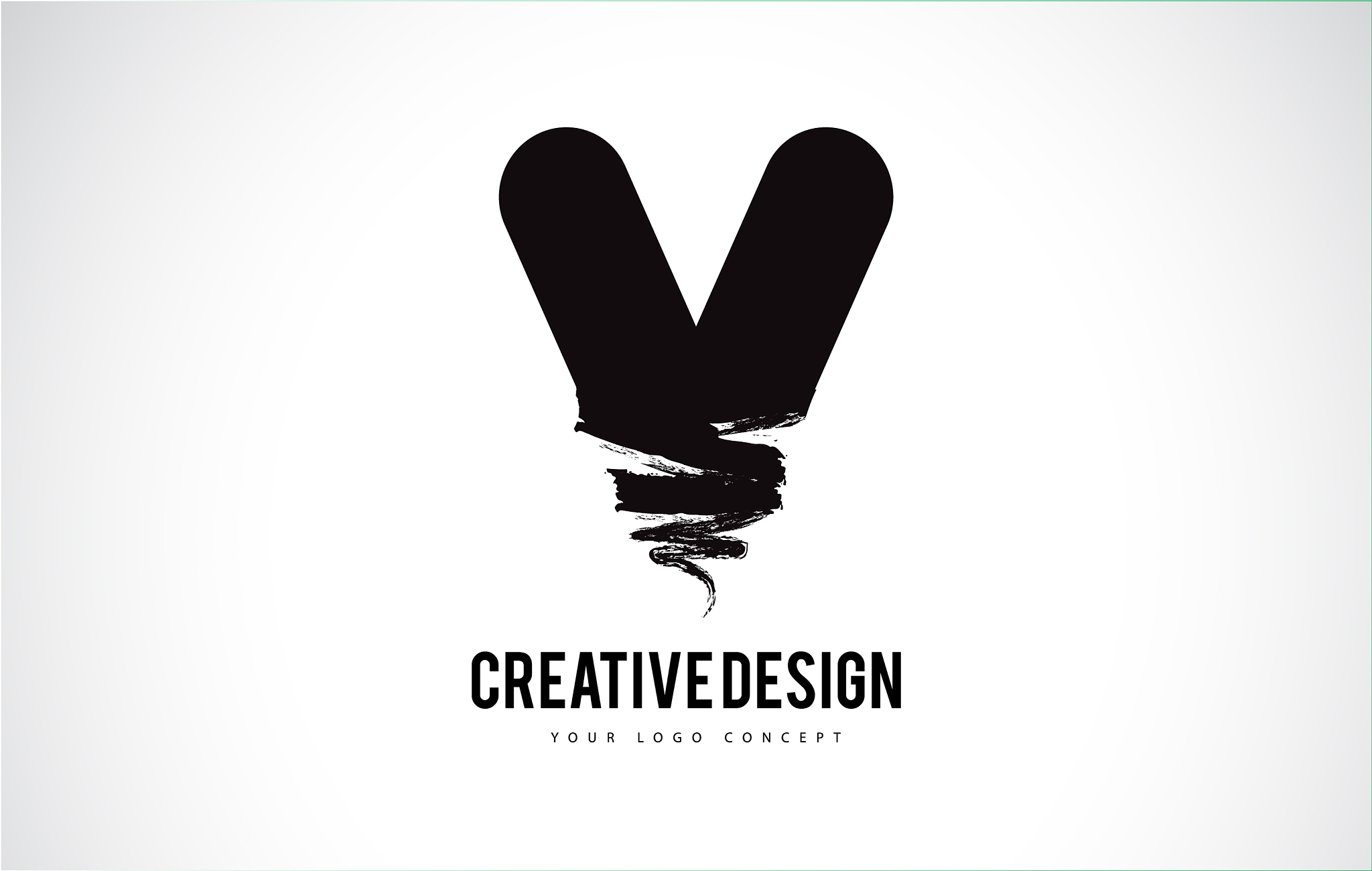 letter logo design brush paint stroke artistic