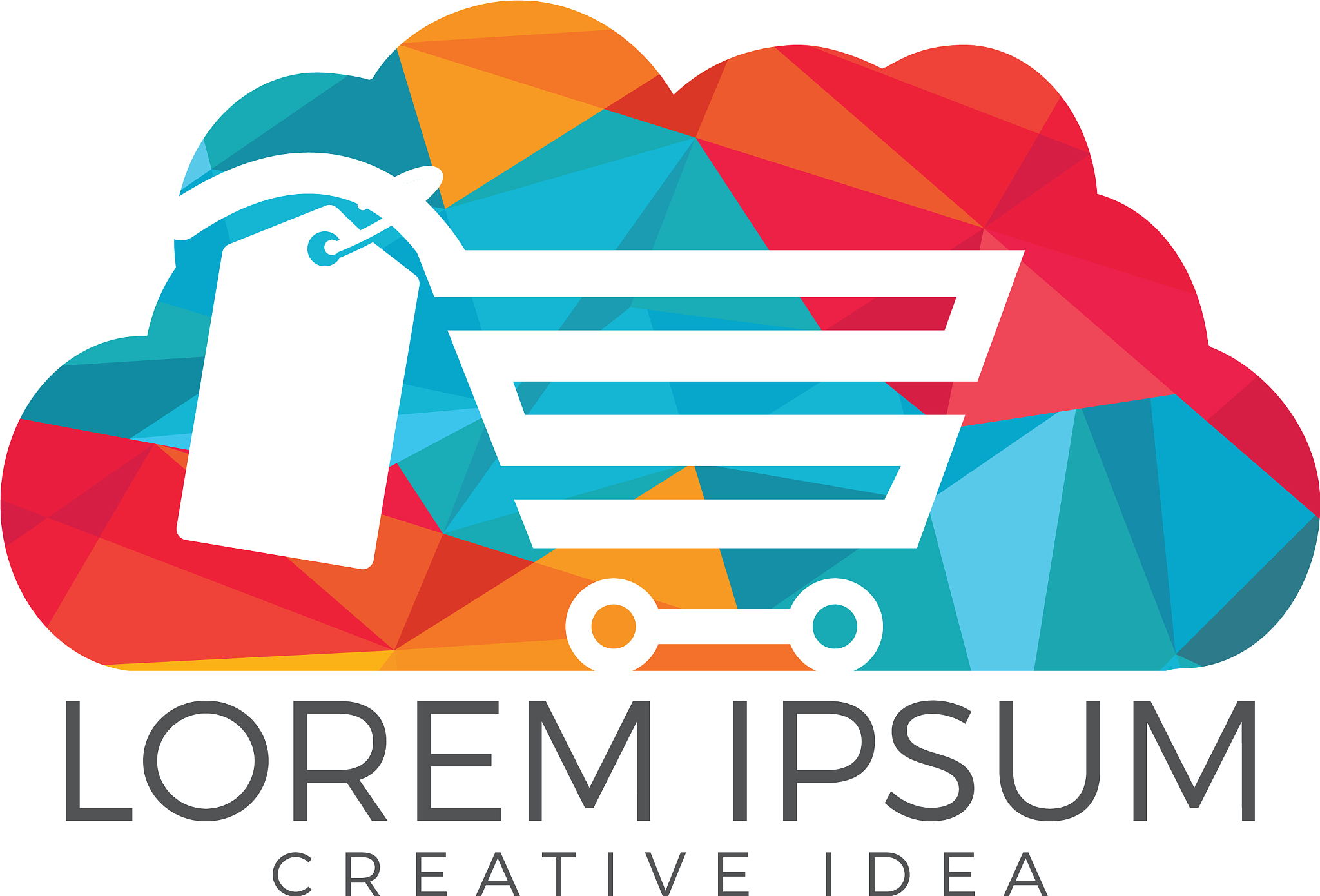 cloud shoping logo design