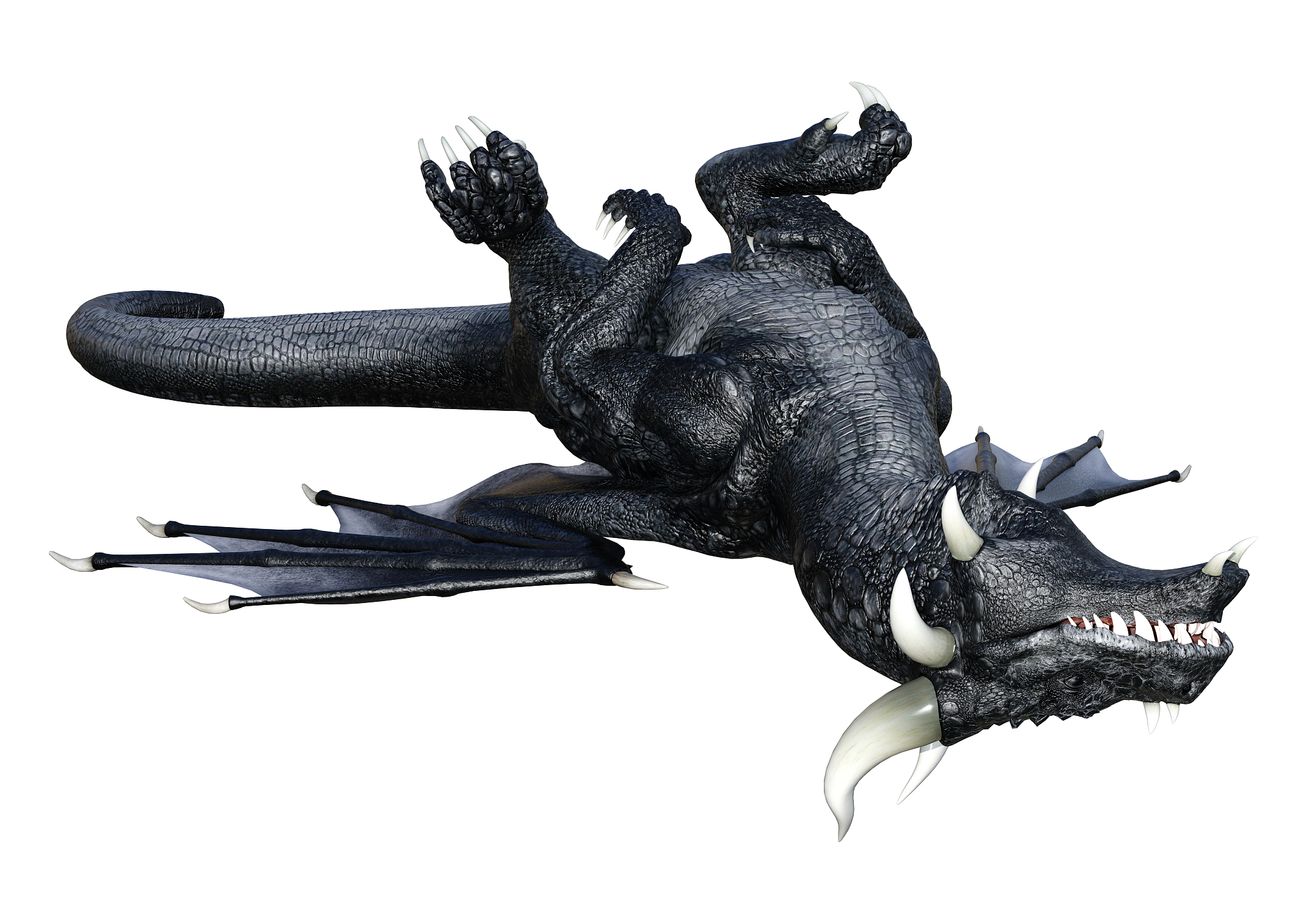 3d illustration fantasy dragon on white