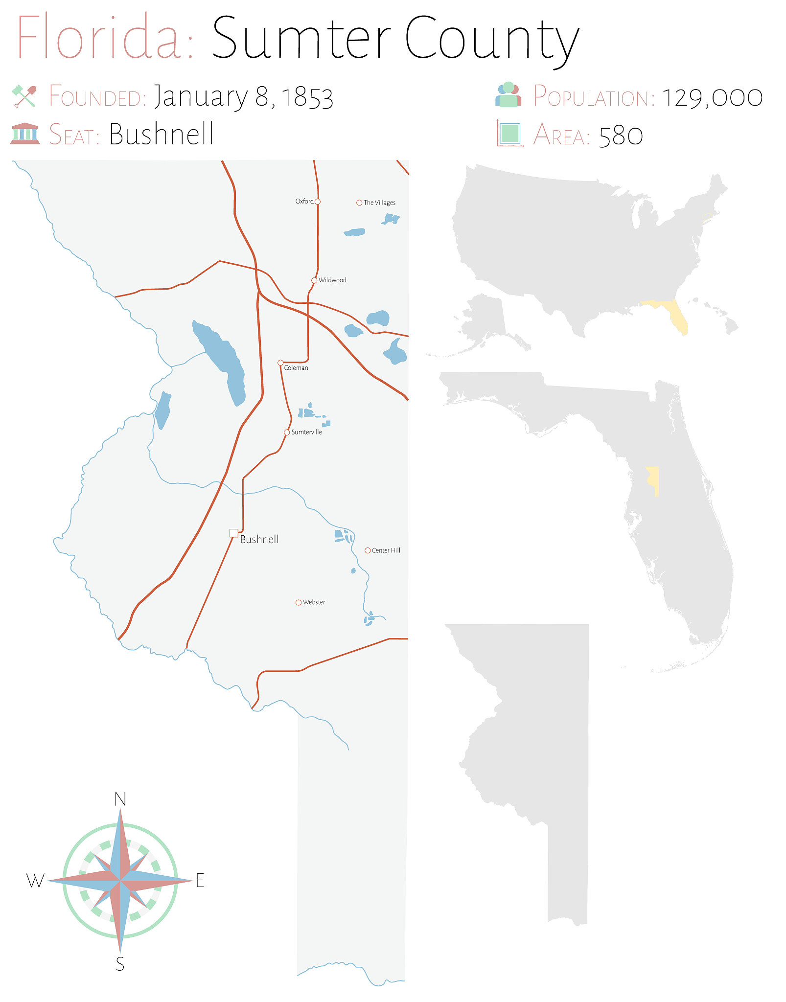map of sumter county in florida