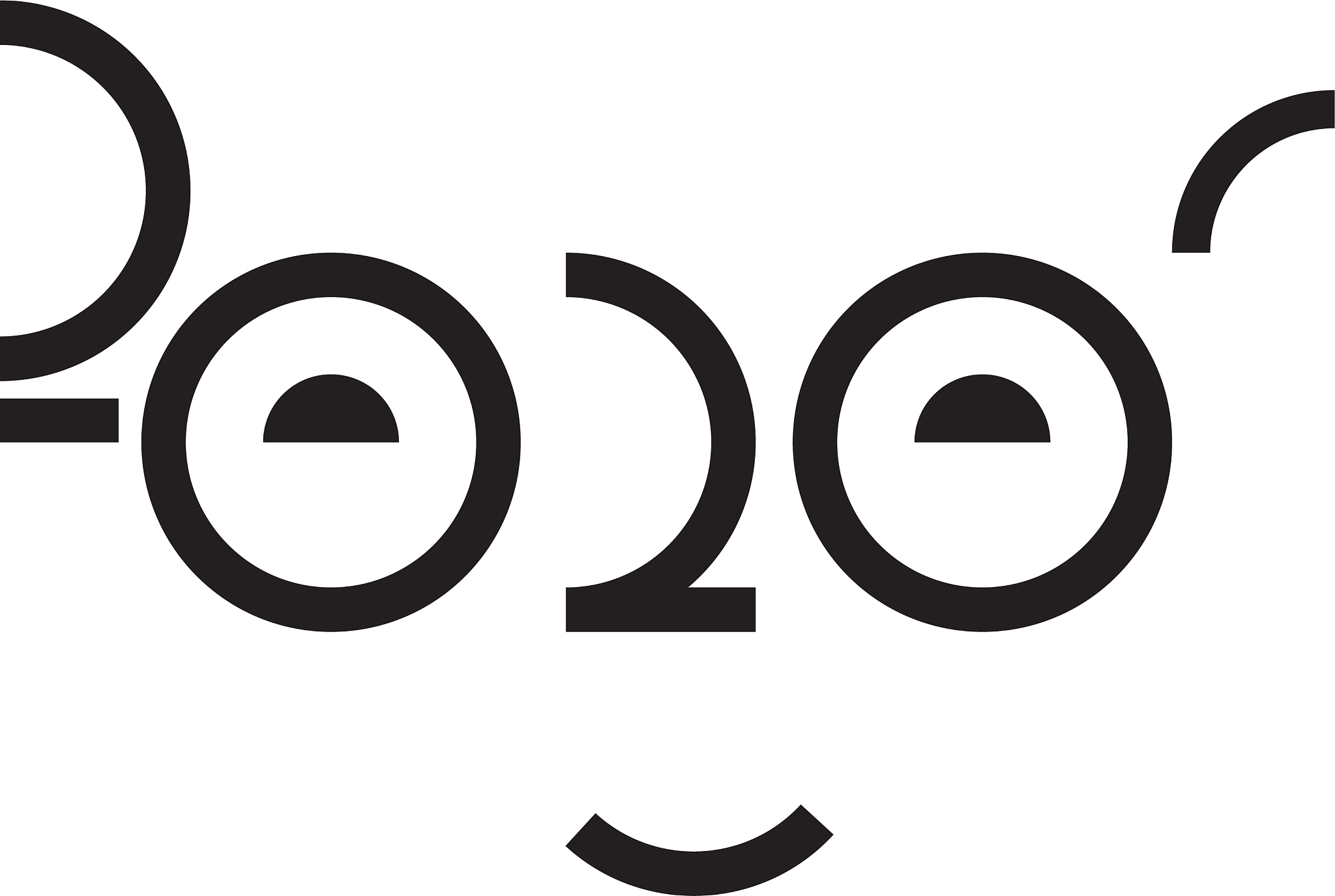 happy new year 2020 logo text design cover of