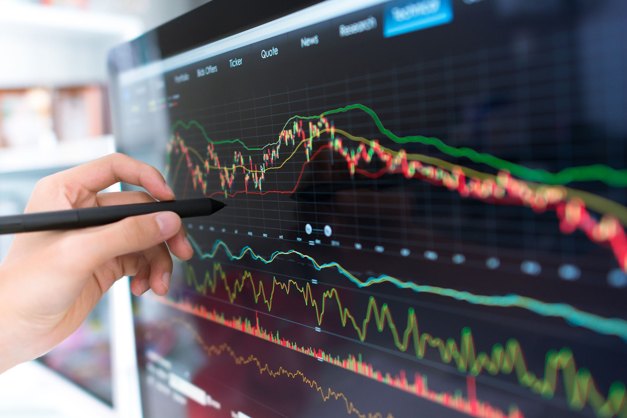 stock market graph.
