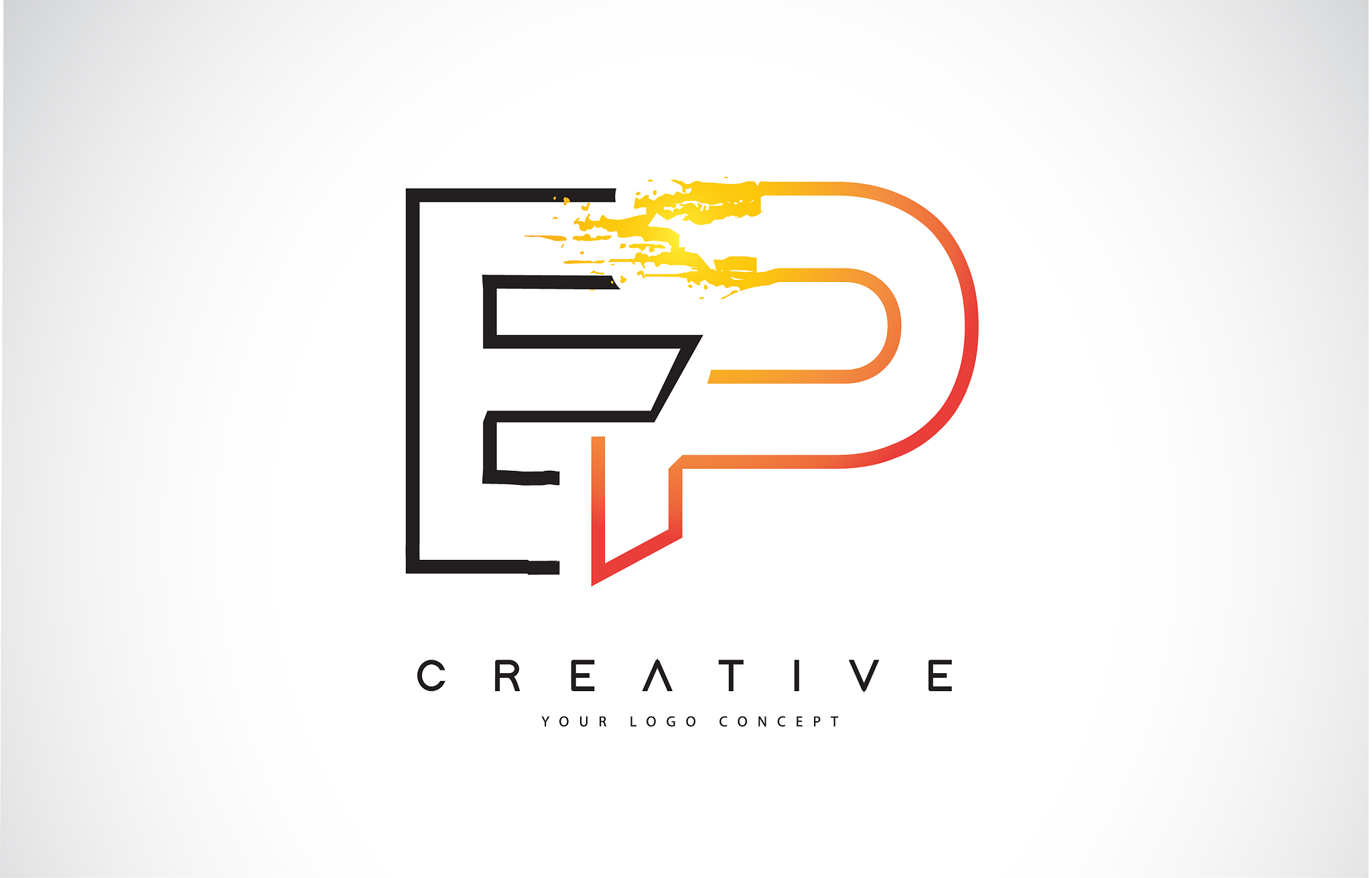 ep creative modern logo design with orange and