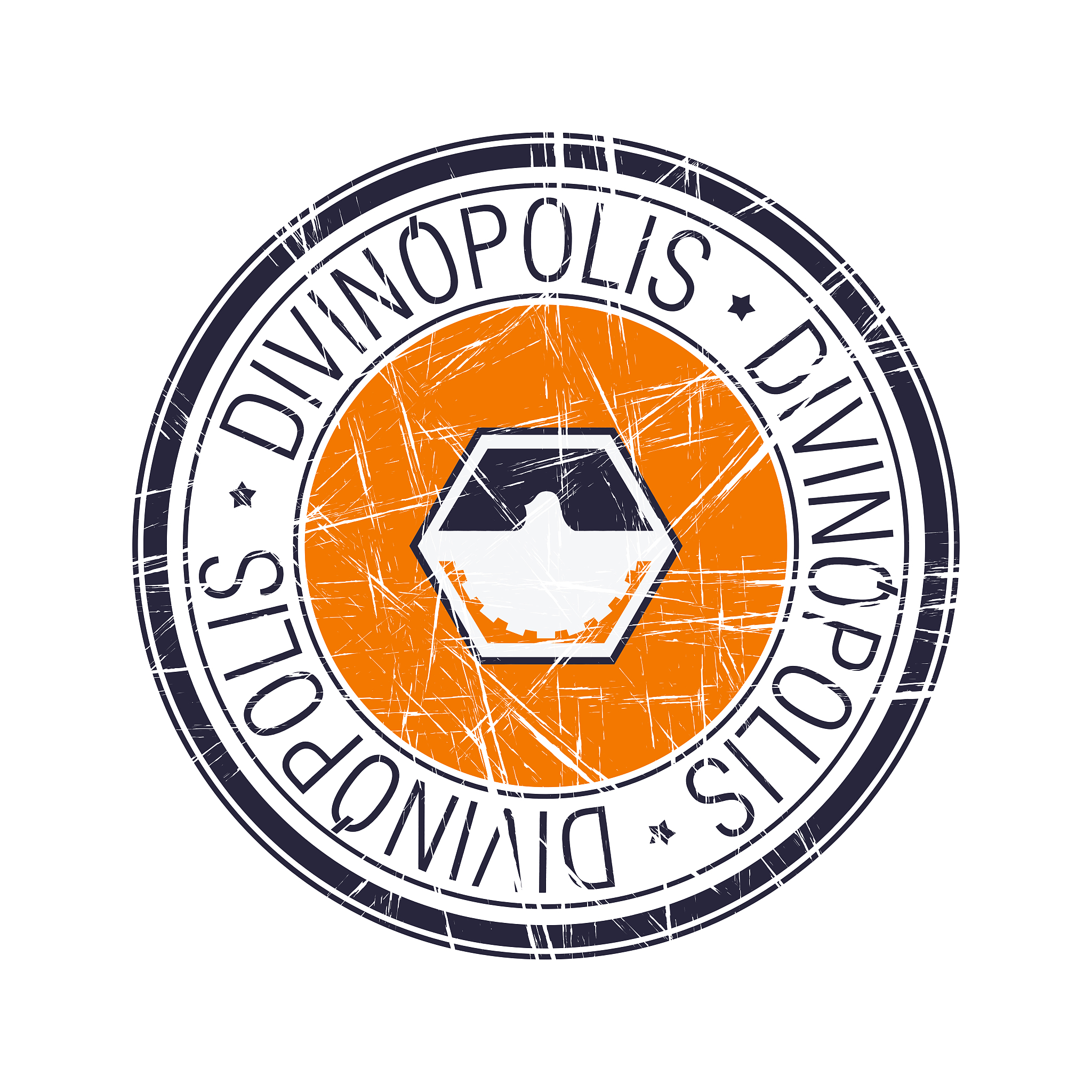 city of divinopolis, brazil vector stamp