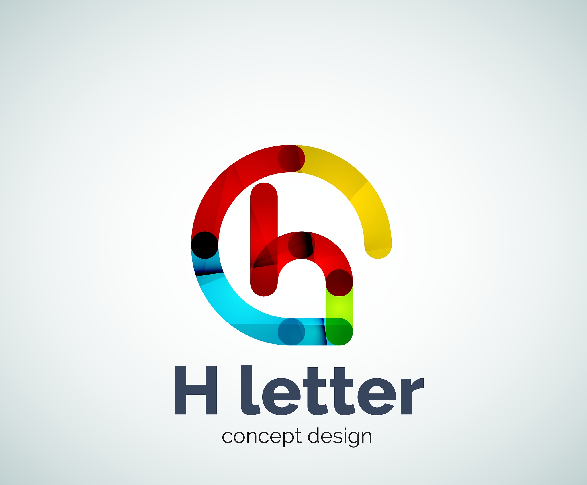 abstract h geometric letter logo template