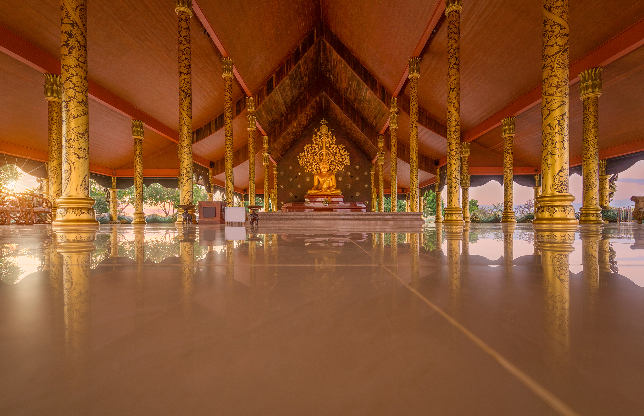 buddha statue in sirindhorn wararam (phu prao) temple,ubon ratch