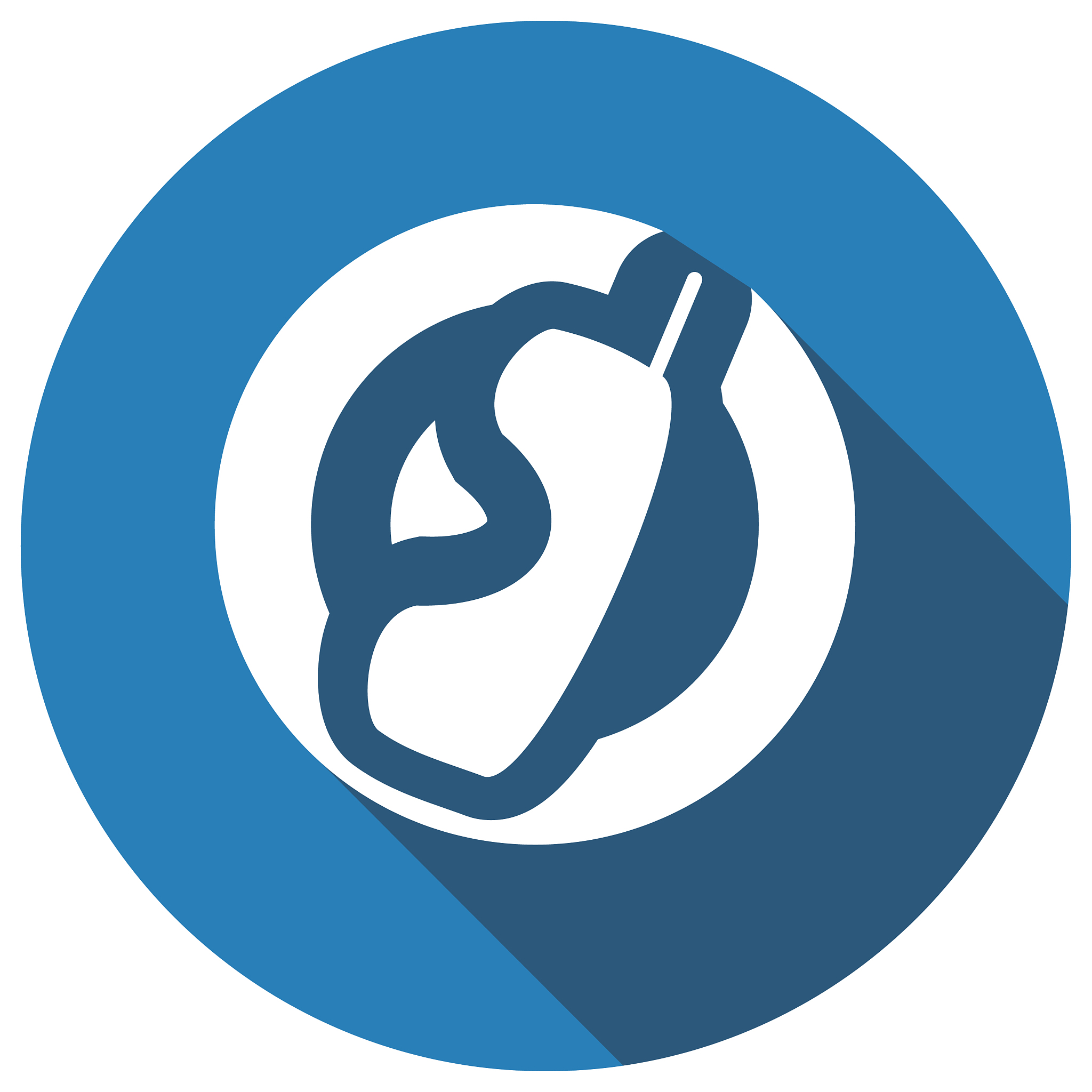 phone icon with long shadow