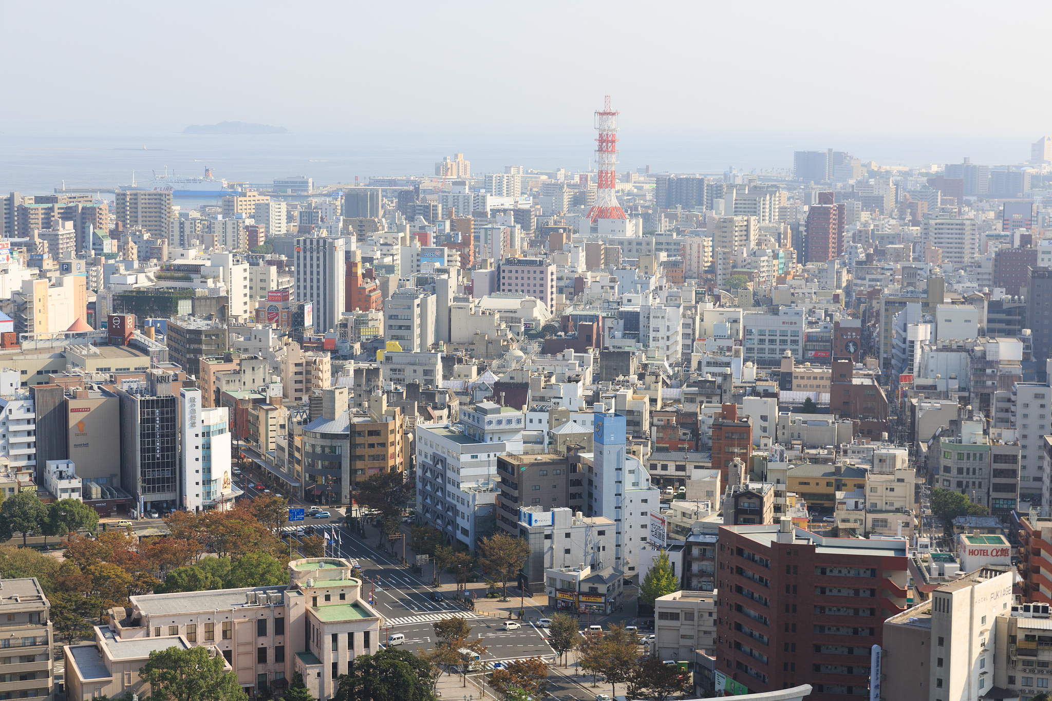 kagoshima city in kyushu, japan