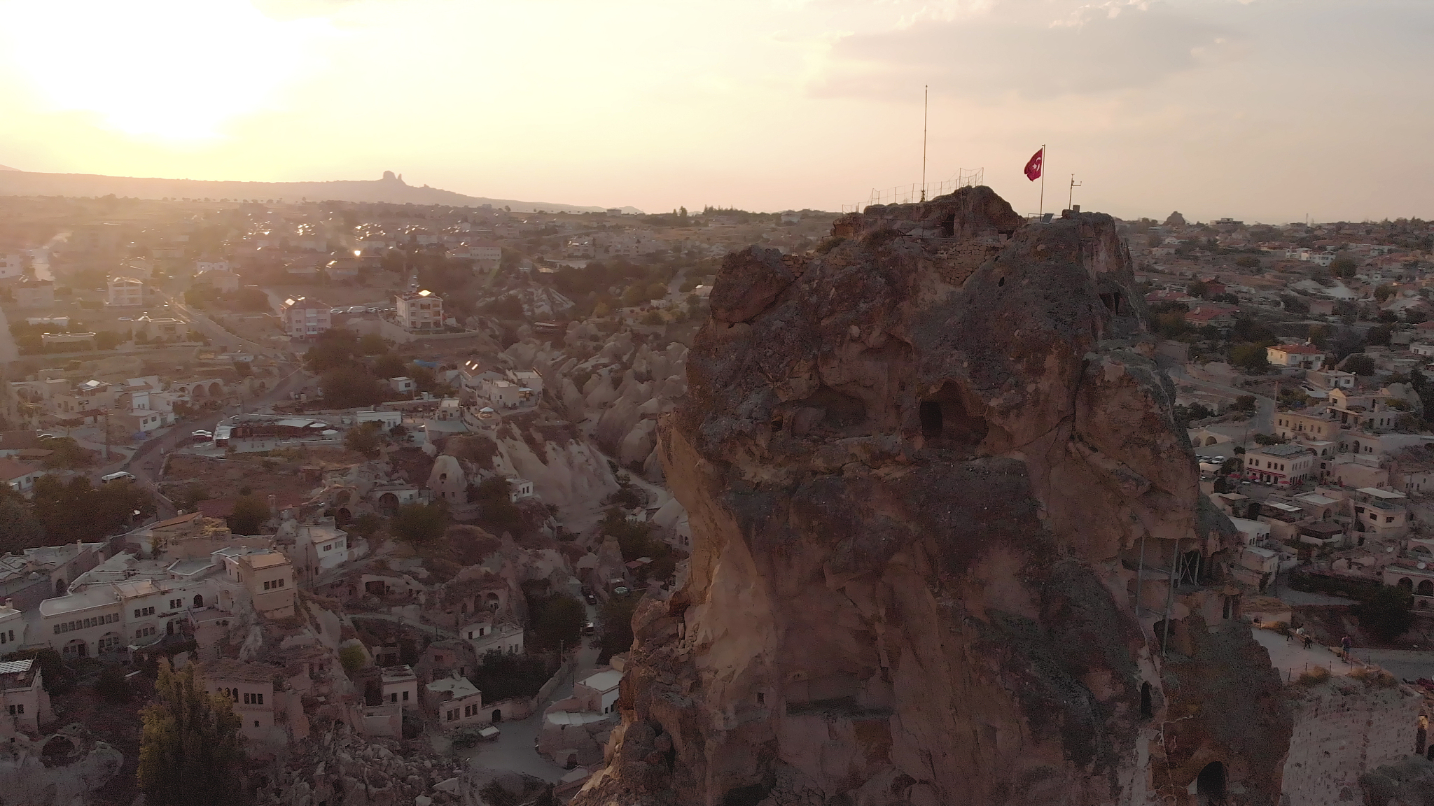 aerial view of iconic cappadocian desert scenes