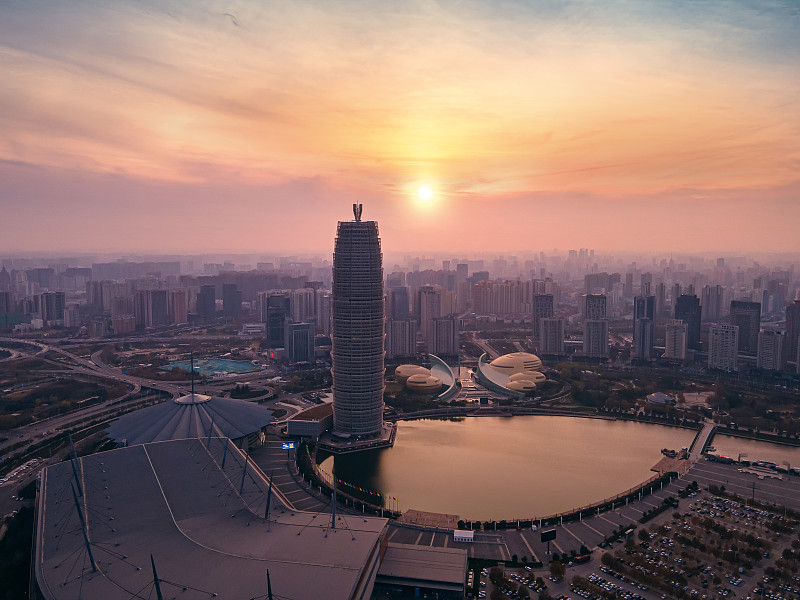 cbd business buildings in zhengzhou city,henan province,china