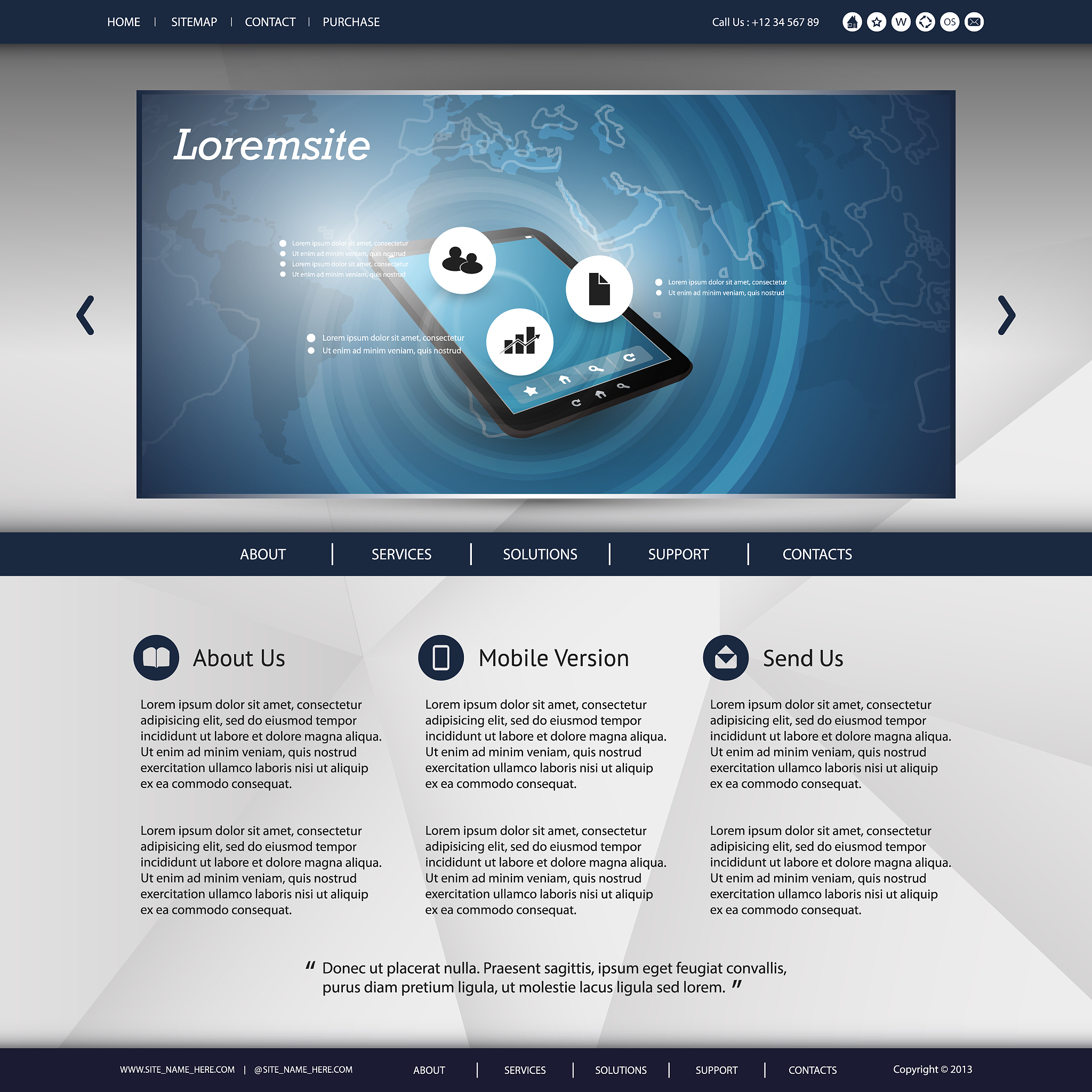 one page website template