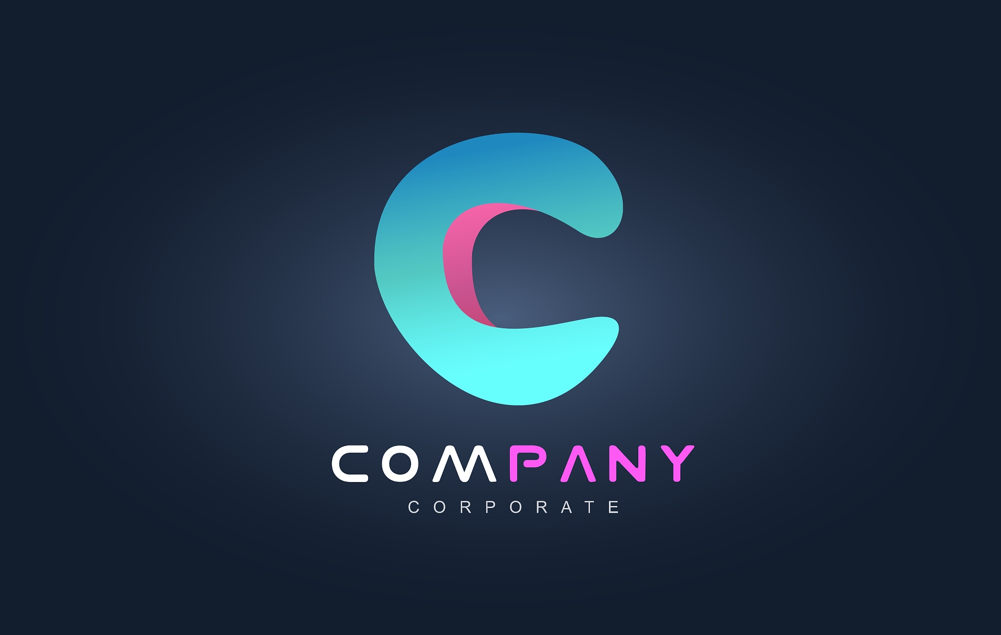 blue purple letter c logo icon design