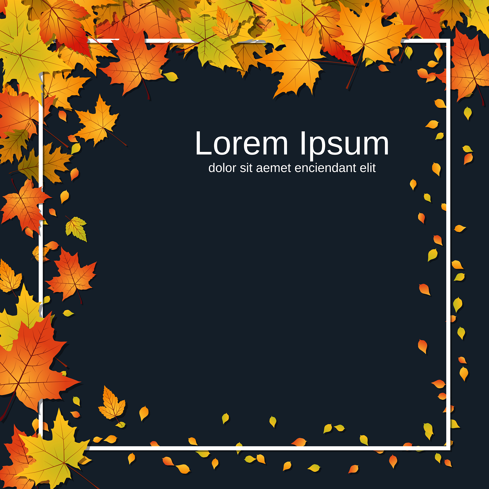 autumn style vector background with colorful leaves