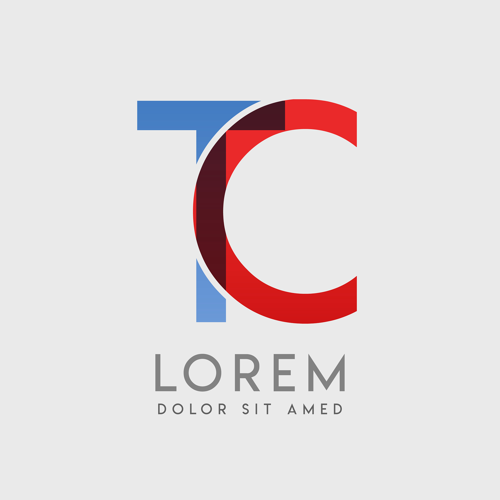 ct logo letters with blue and red gradation