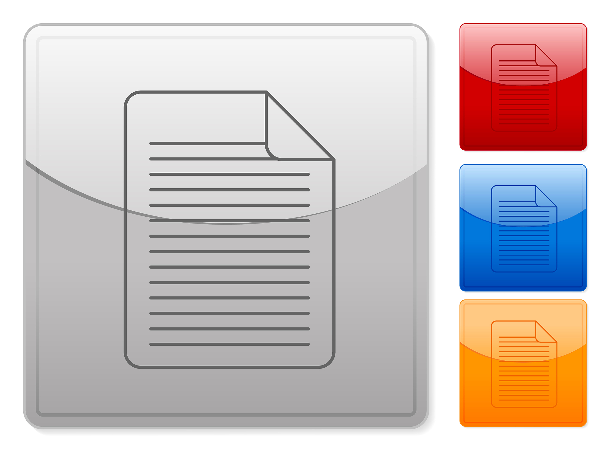 square web buttons office document