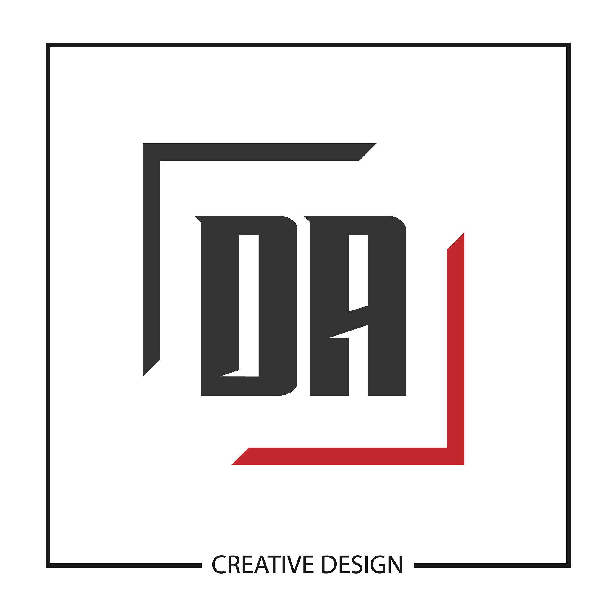 initial letter da logo template design