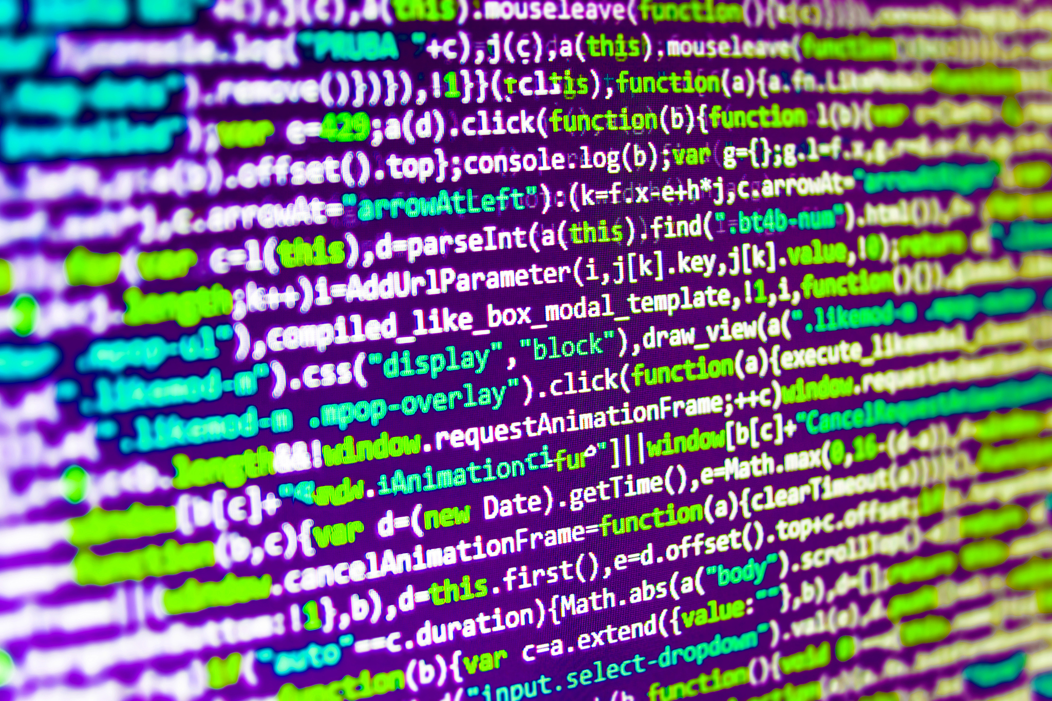 source code close-up. information technology website coding stan
